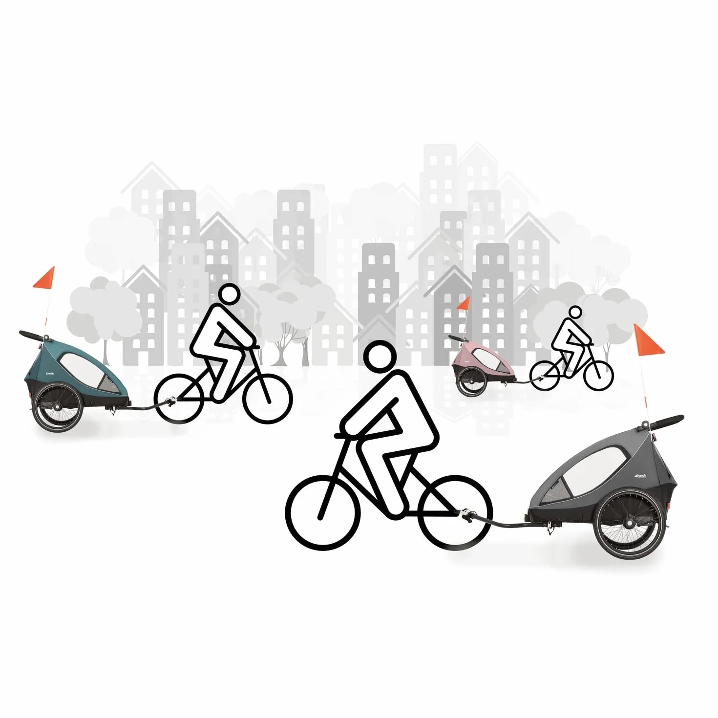 Hauck Attelage Remorque Velo – Compatible Dryk Duo, Dryk Duo Plus, Bike N Walk Duo – Accroche Remorque Vélo Enfant, Métal Noir