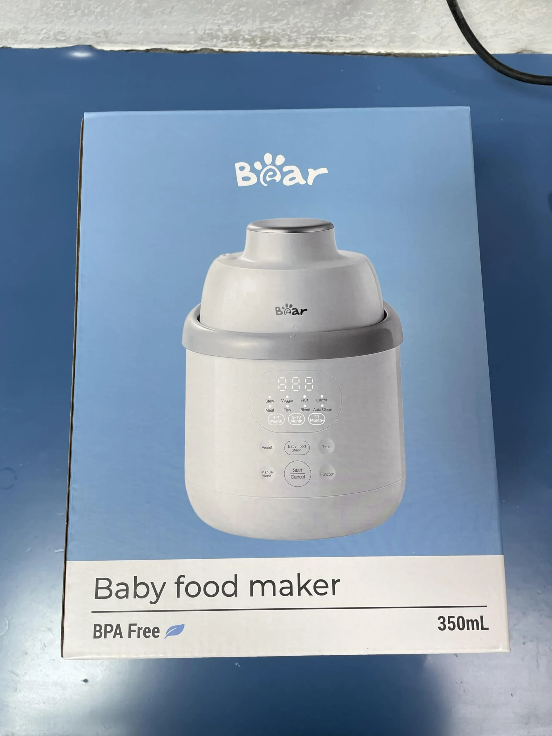 Bear NutriEase AllStage Robot Cuiseur Bébé Multifonctions 10 en 1 Acier Inoxydable, Cuiseur Vapeur Mixeur OneStep, Sans BPA