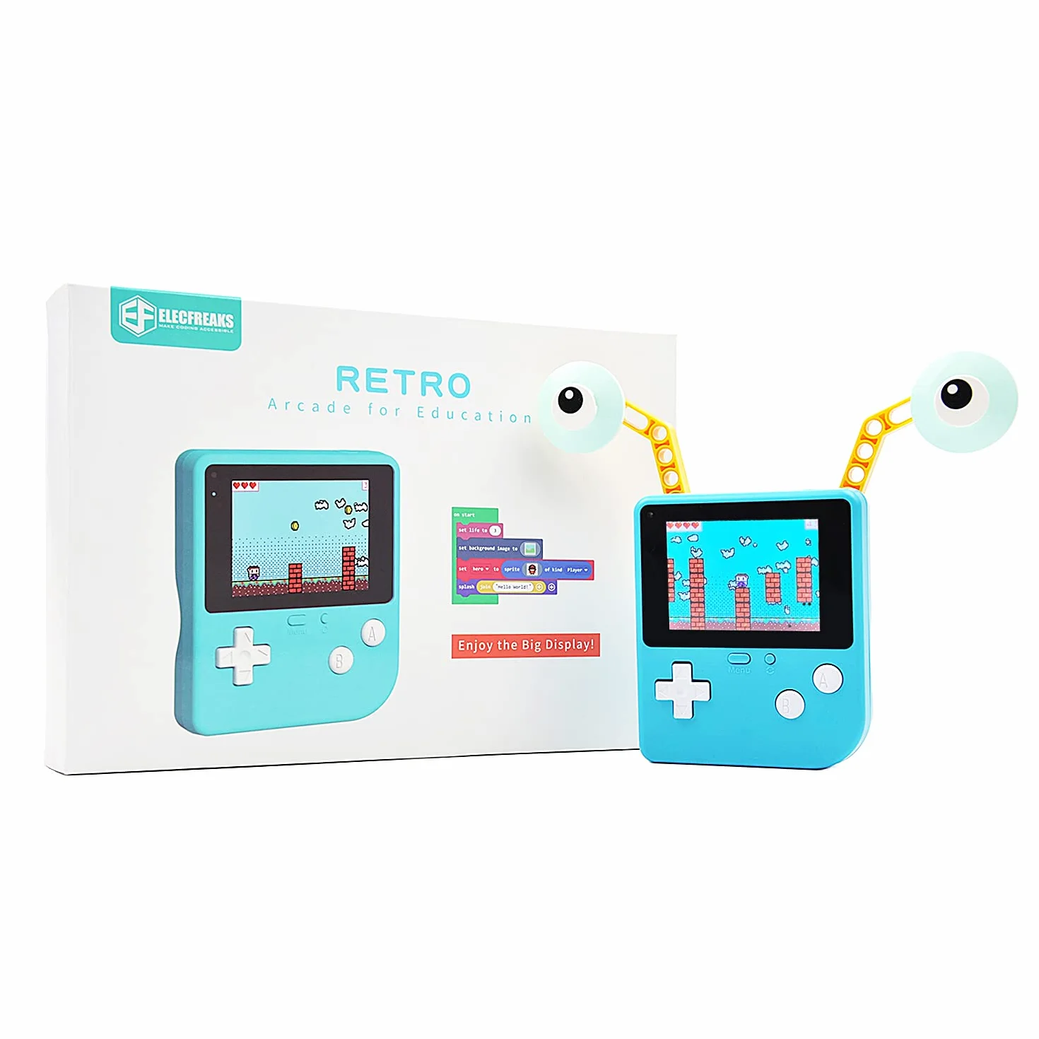 ELECFREAKS Arcade de codage rétro Console de jeu portable programmable pour l'éducation STEM
