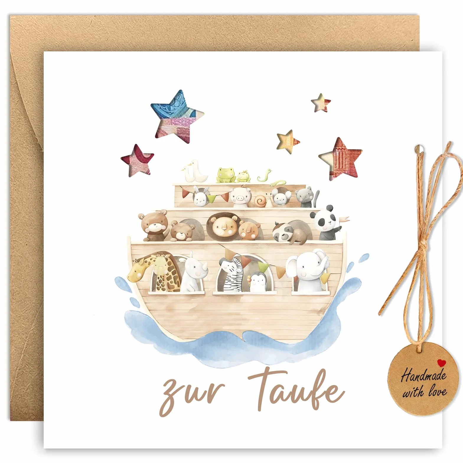Carte cadeau baptême avec enveloppes pour filles et garçons