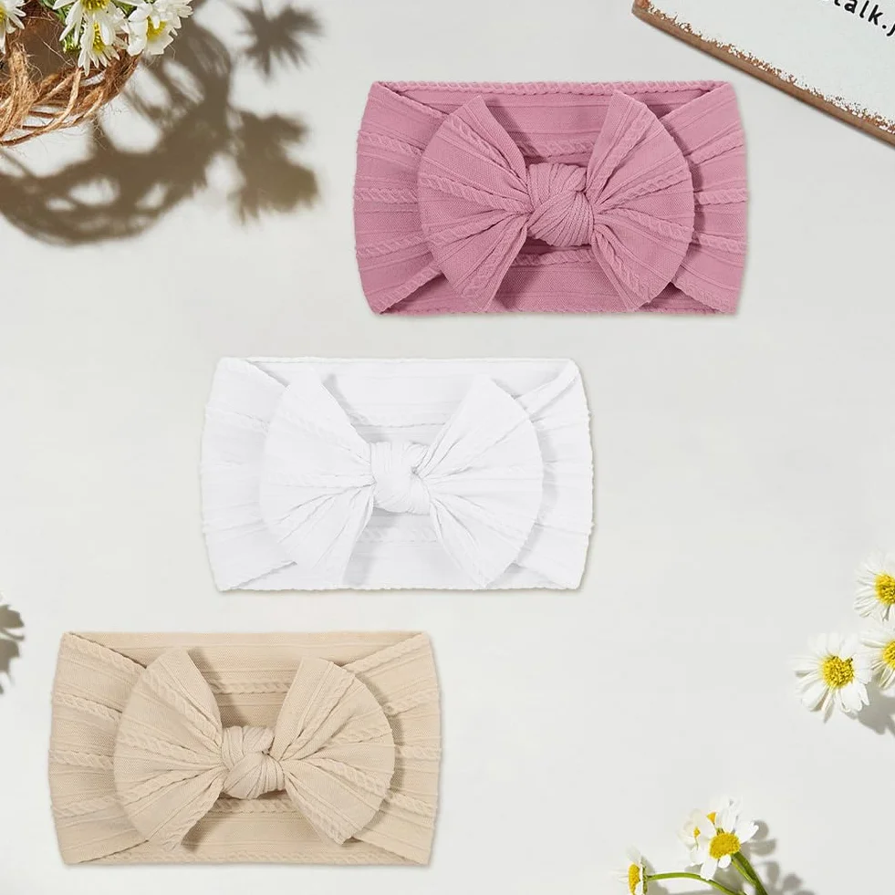 Bandeau Bébé Fille Nylon Souple Hypoallergénique 0-3 Ans Accessoire Photo Mariage