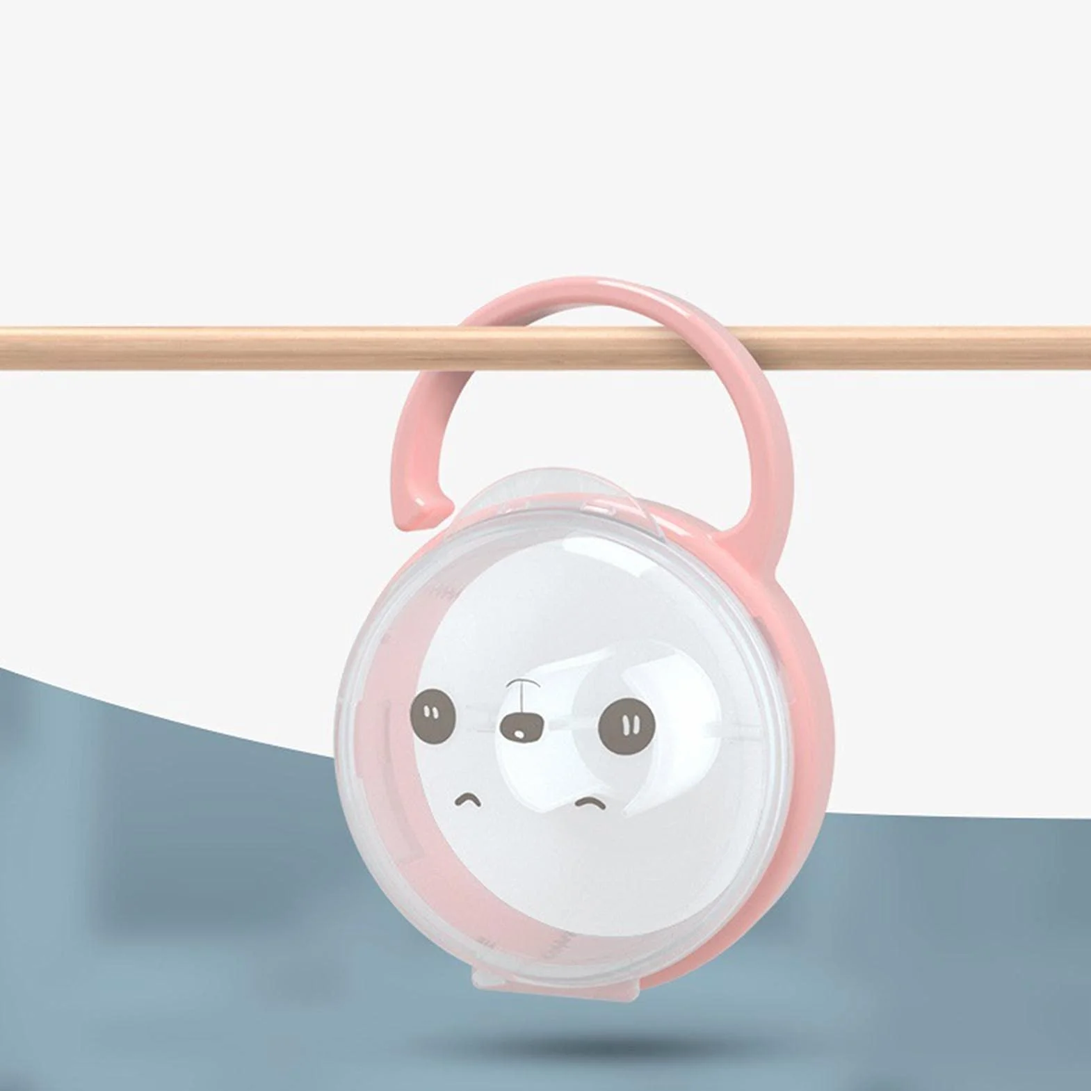 Boîte À Sucette pour Bébés de Rangement Portable, Mignon Tétine avec Poignée, sans BPA Étanche La Poussière, Rose