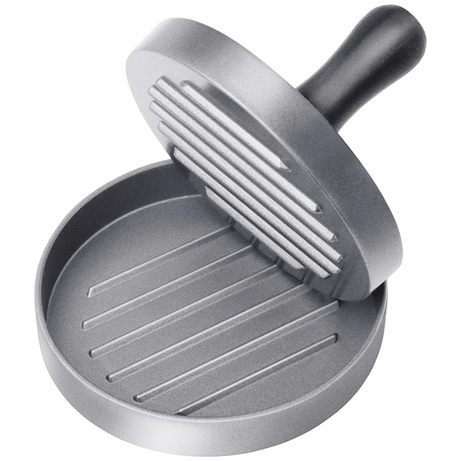 Asdirne Presse-hamburger acier inoxydable qualité alimentaire antiadhésif 11,5 cm avec feuilles papier