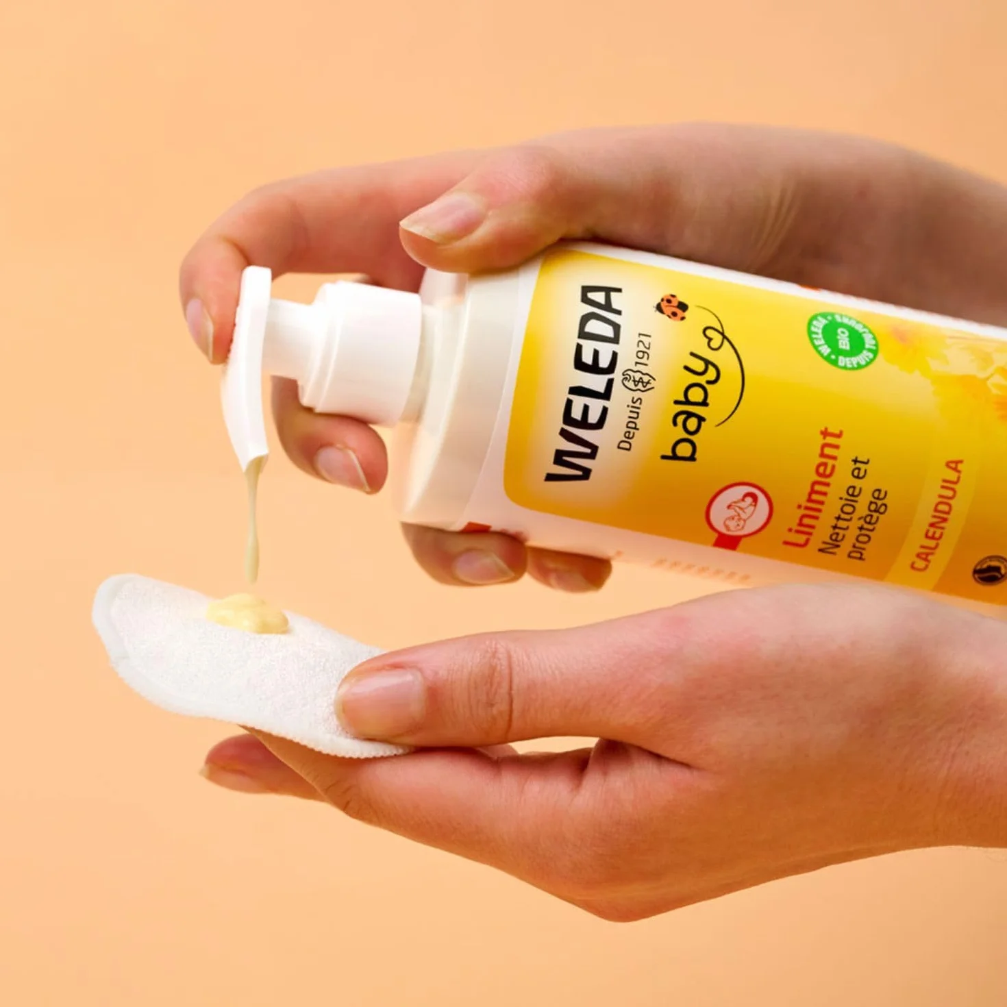 WELEDA Baby Liniment Soin Nettoyant Pour Le Change Au Calendula Huile D'Olive Bio 400ml