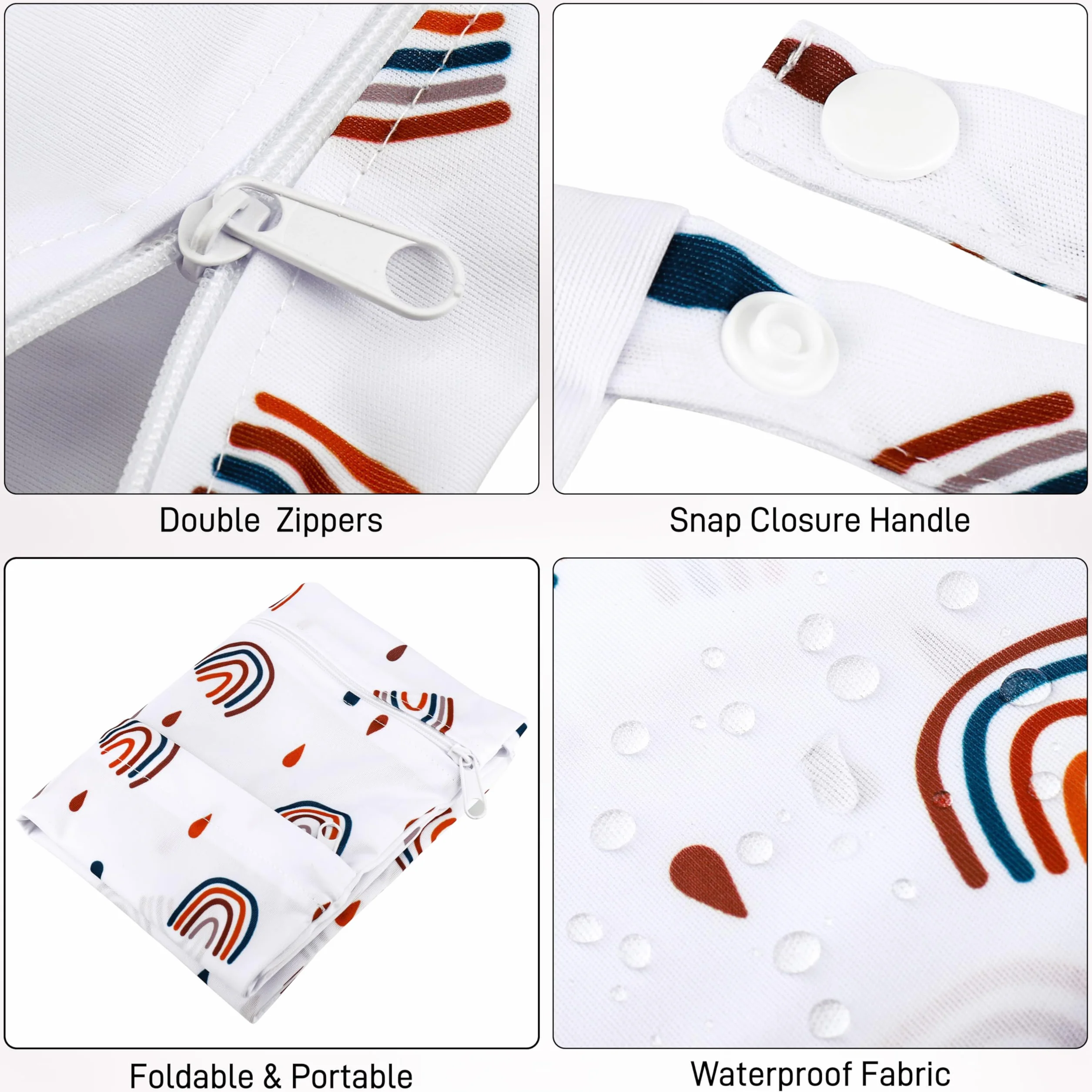 Zocipro Grand Sac à Couches Lavables Imperméable pour Bébé - Zippé pour Voyages