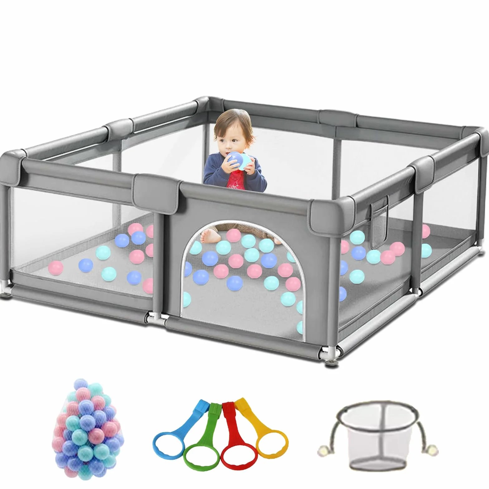 Parc pour Bébé Centre d'Activités Clôture Tout-petits Aire de Jeux 1.5x1.8M Mousse Anti-collision