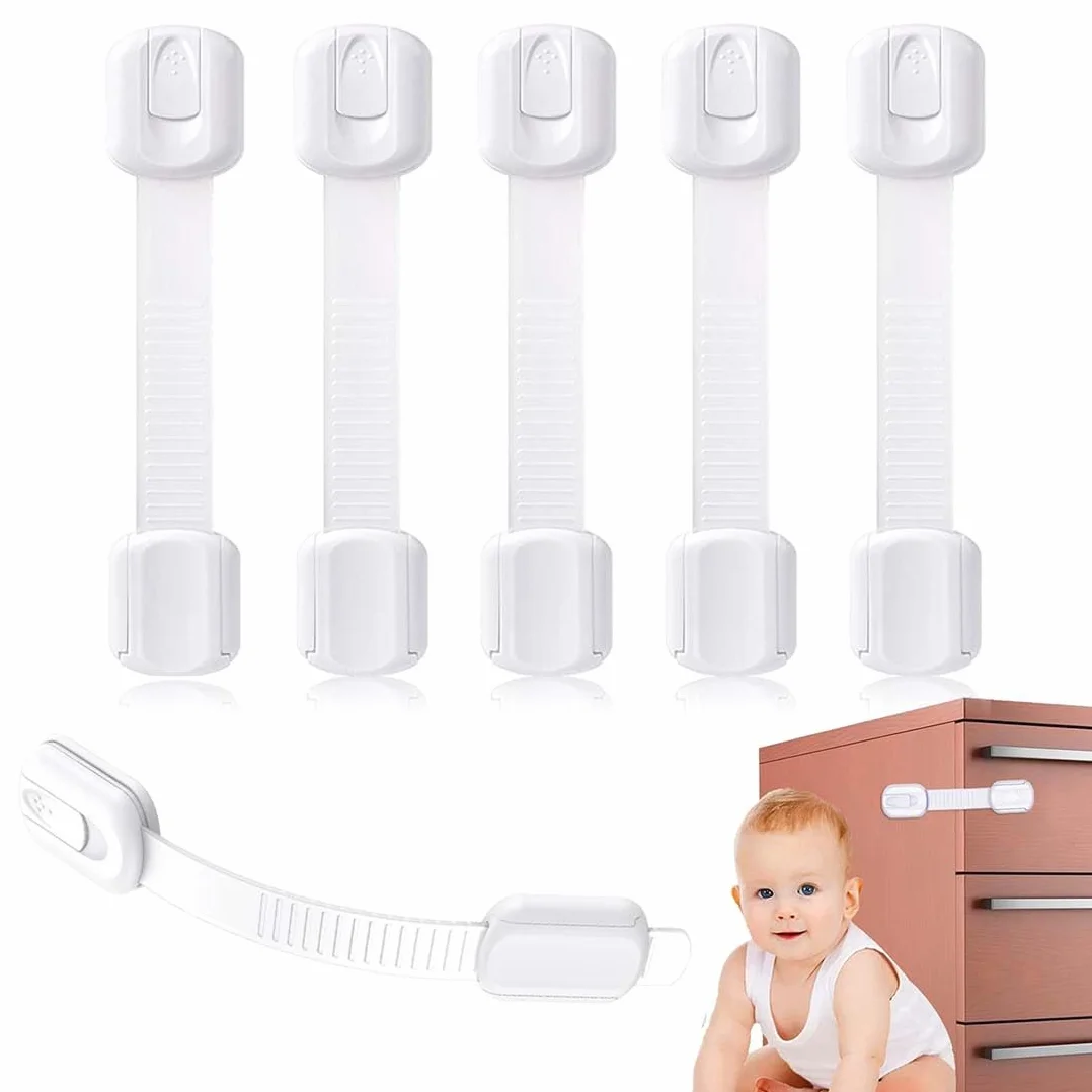 Securite Placard Enfant 6 Pièces Blanc Standard Adhésif Fort Bloque Porte