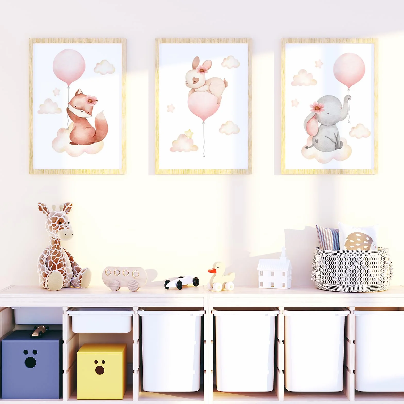 Zamety 3 Pièces Affiches Animaux Chambre Bebe A4 Tableau Enfant Poster 21 x 30 cm
