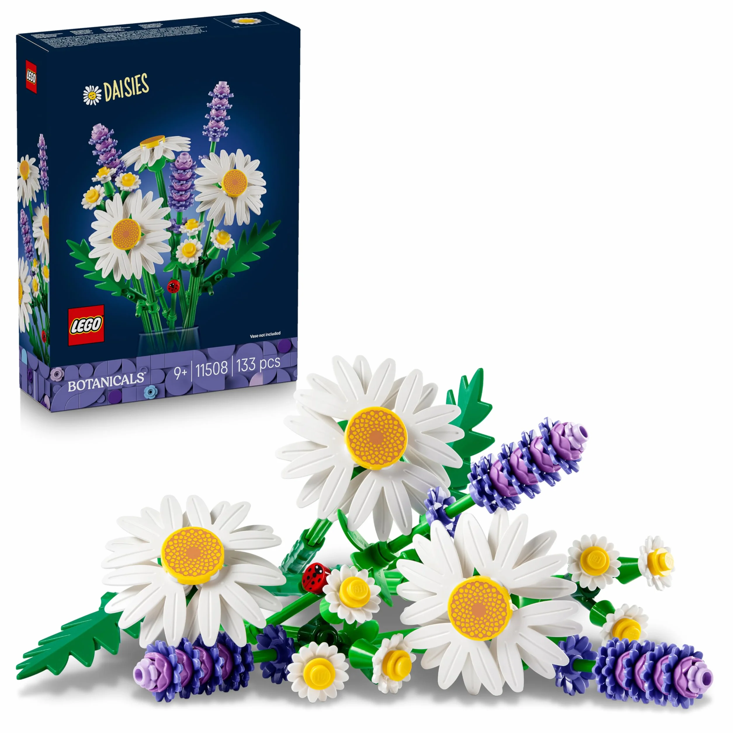 LEGO Botanicals Marguerites 11508 Bouquet de Fleurs Artificielles Marguerites & Lavande Décoration Chambre DIY Cadeau Fille 9 Ans Adulte