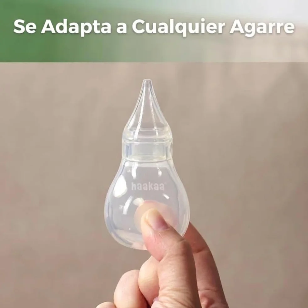 Haakaa Aspirateur Nasal Bébé Silicone Manuel Easy-Squeeze Nettoyeur Nez Nouveau-né Tout-petit 0M+ Transparent Embout Rechange