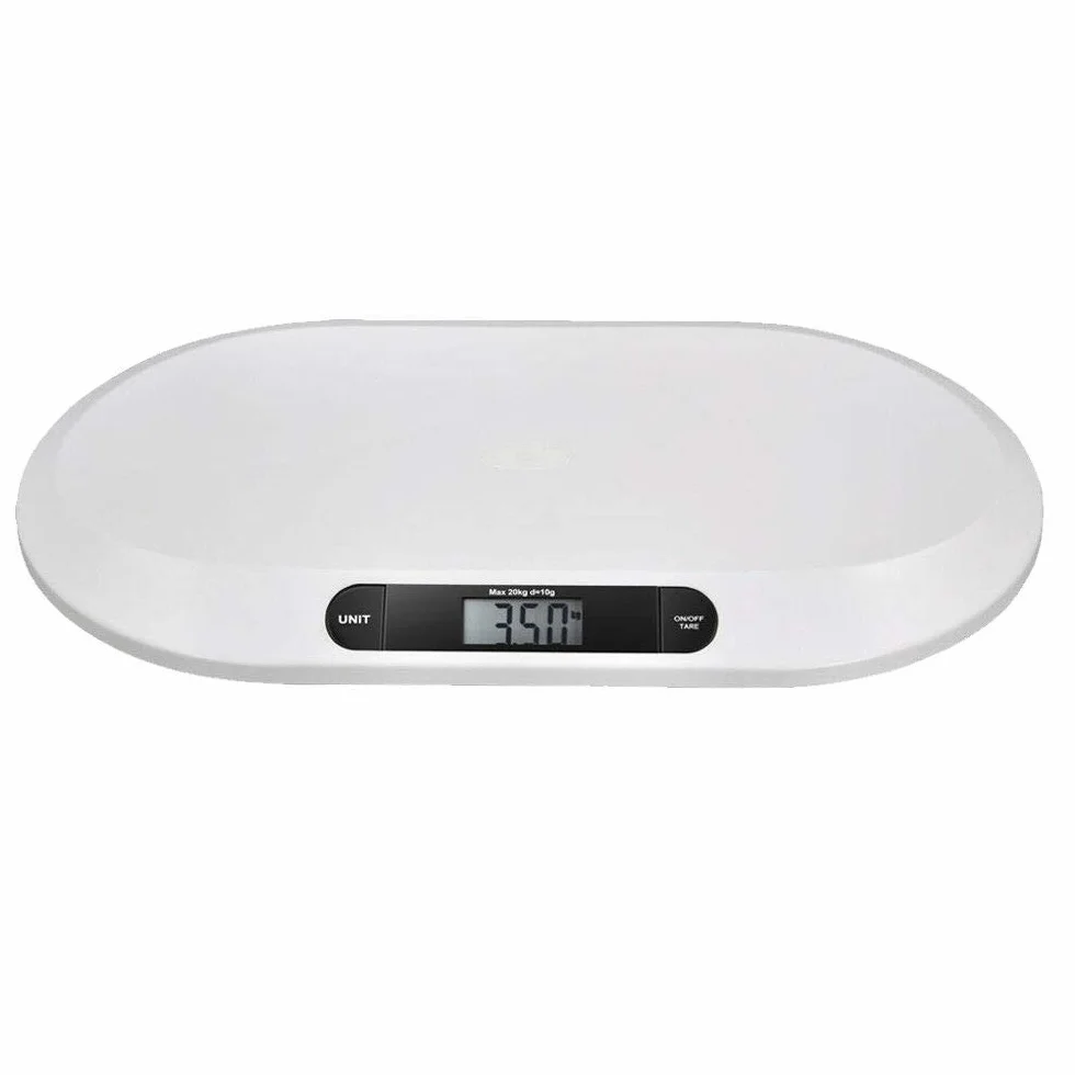 Pèse-bébé électronique numérique 20 kg 44 LBS 55 cm x 32 cm x 3 cm
