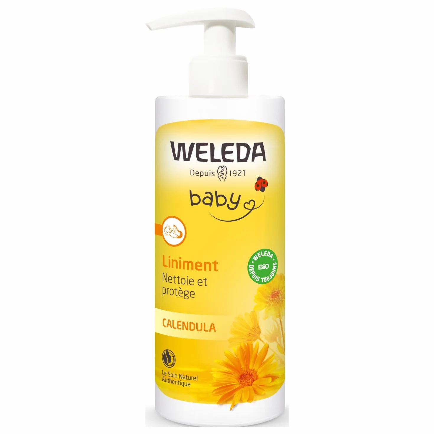 WELEDA Baby Liniment Soin Nettoyant Pour Le Change Au Calendula Huile D'Olive Bio 400ml