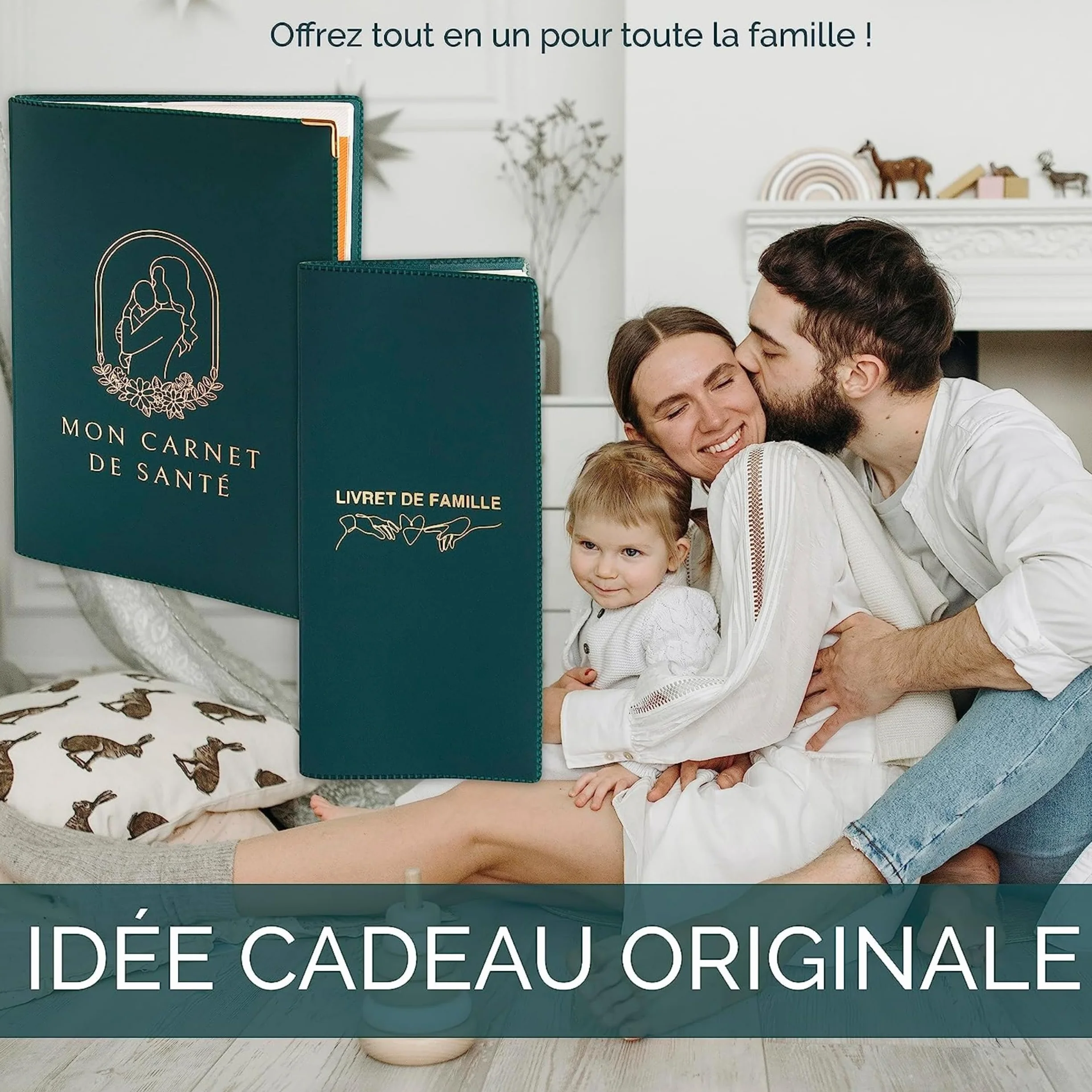 Protège Carnet de Santé et Livret de Famille Bébé Dimensions Standard Fabriqué en France