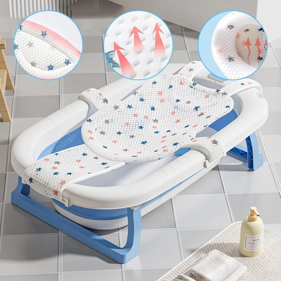 Réducteur de baignoire antidérapant tapis de bain coussin pour bébé réglable respirant