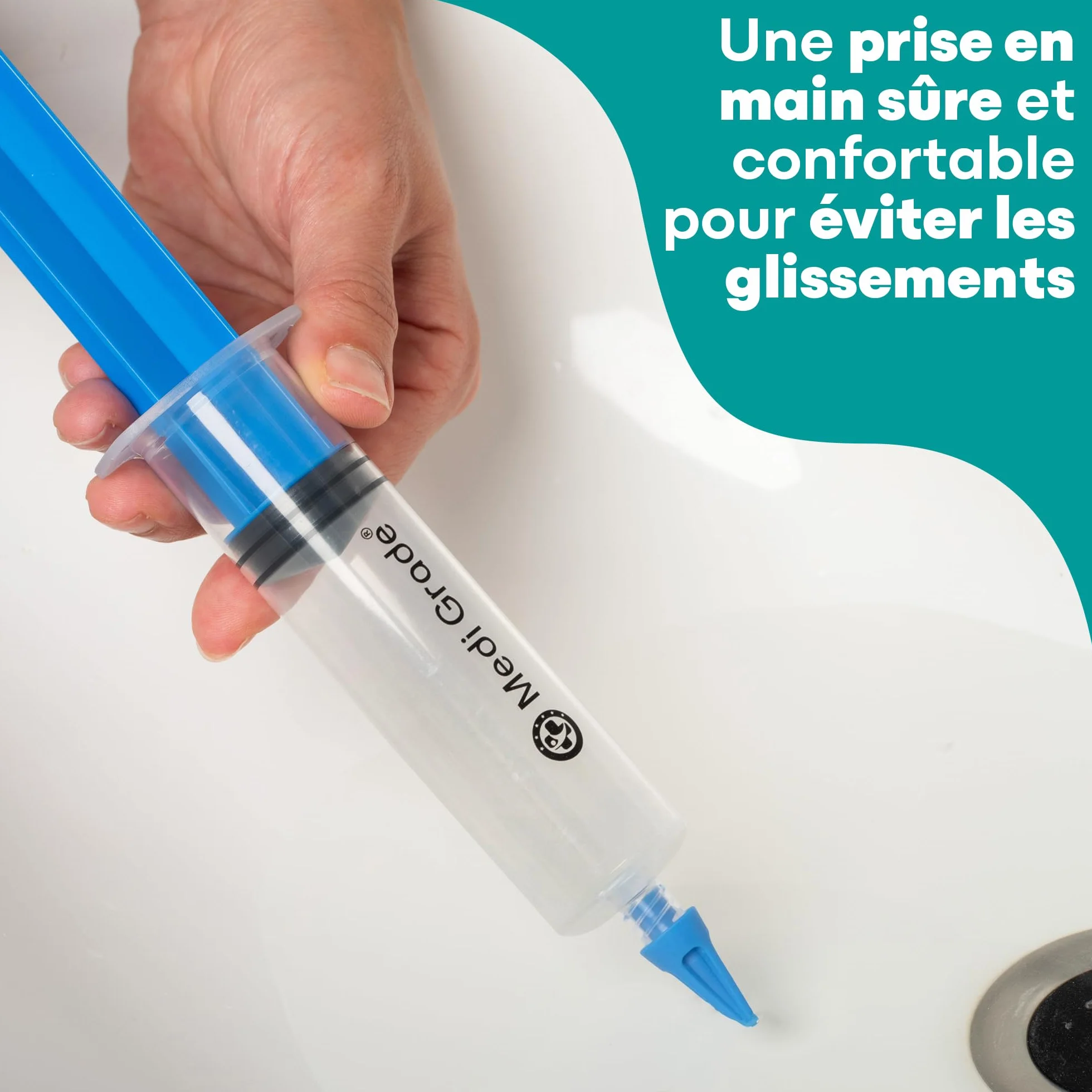Medi Grade Kit Élimination Bouchon d'Oreille – Nettoyeur Oreille Sûr avec Seringue 60ml, 3 Bouts à Quadruple Jet