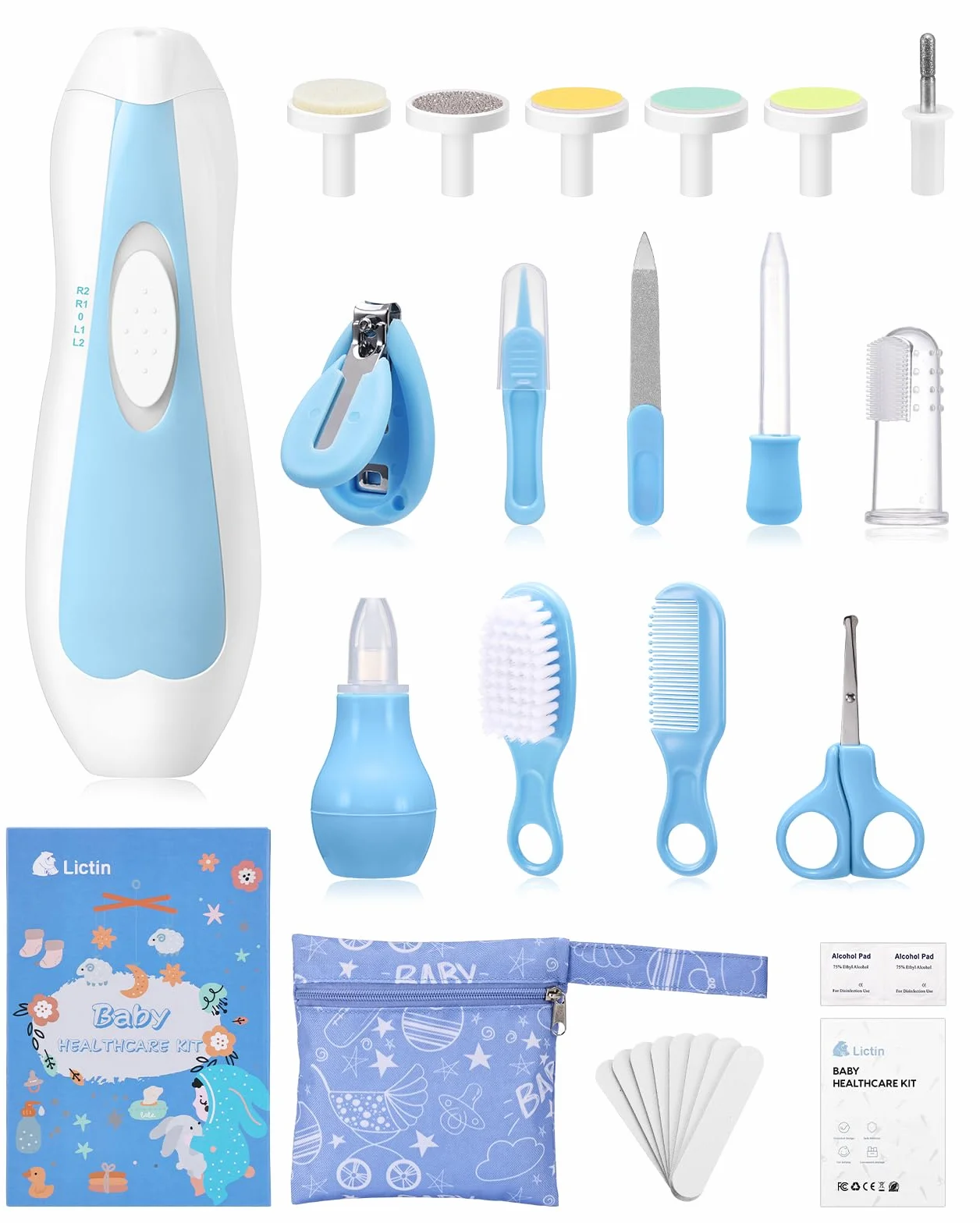 Lictin Lime à Ongle Électrique Bébé 31 en 1, Kit de Coupe Ongle