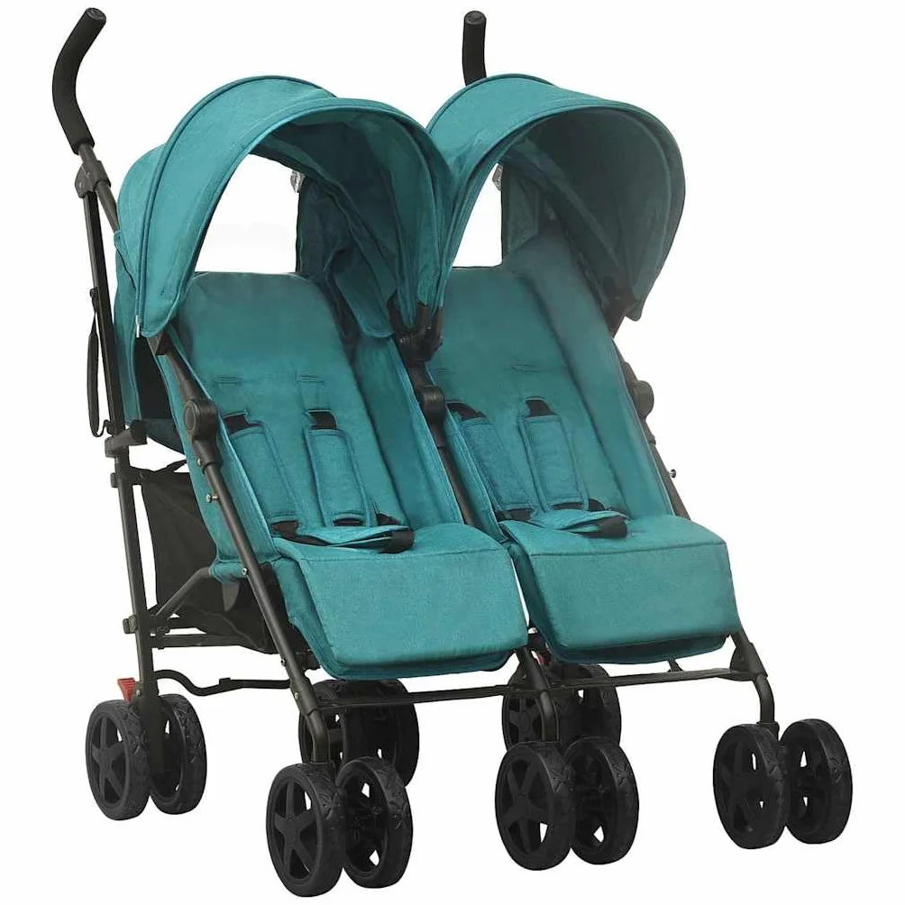 Poussette double avec 12 roues, pliable