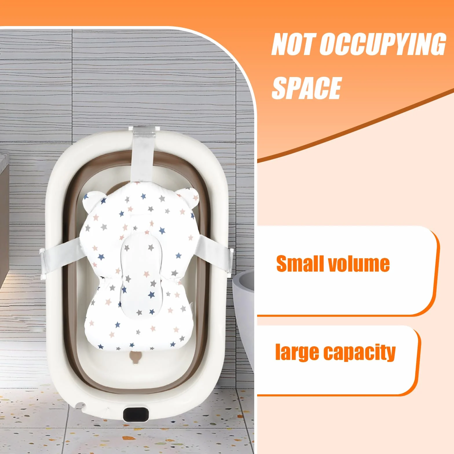 Baignoire Enfants Pliable XXL avec Transat de Bain et Thermomètre Intégré Baignoire Sur Pied Cadeau Naissance