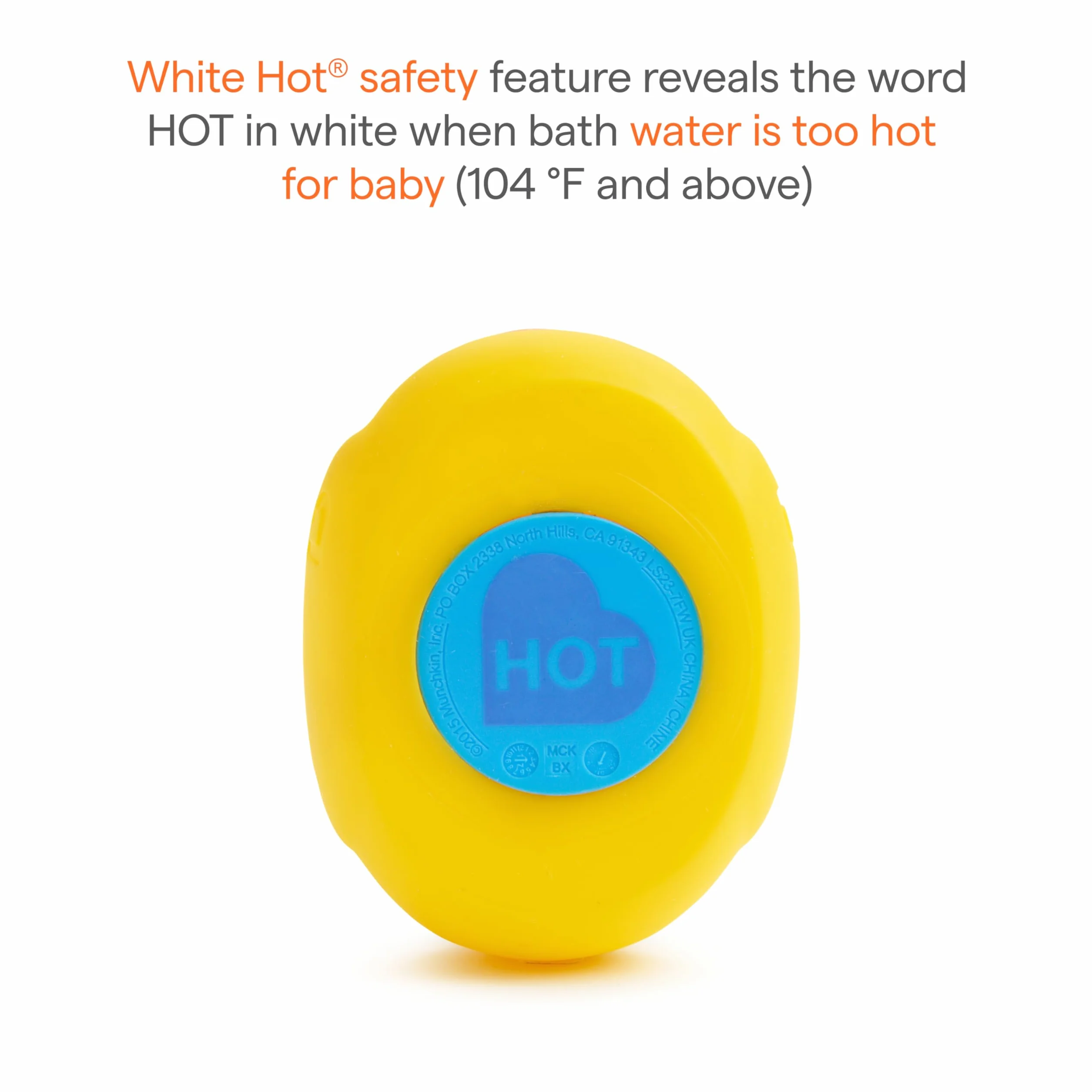 Munchkin White Hot Safety Rubber Bath Duck Toy for Babies Toddlers 1 Pack