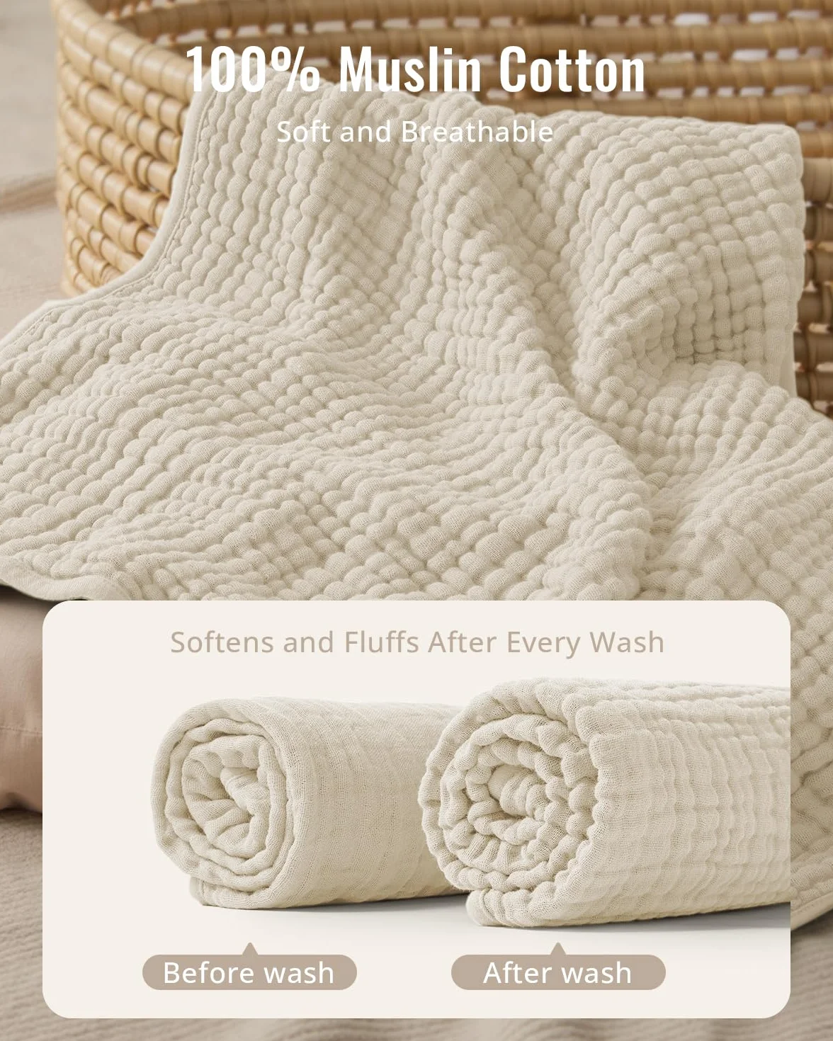 Blissful Diary Lot de 2 Cape de Bain Bébé en Muslin, Serviette de Bain à Capuche, Ours & Agneau