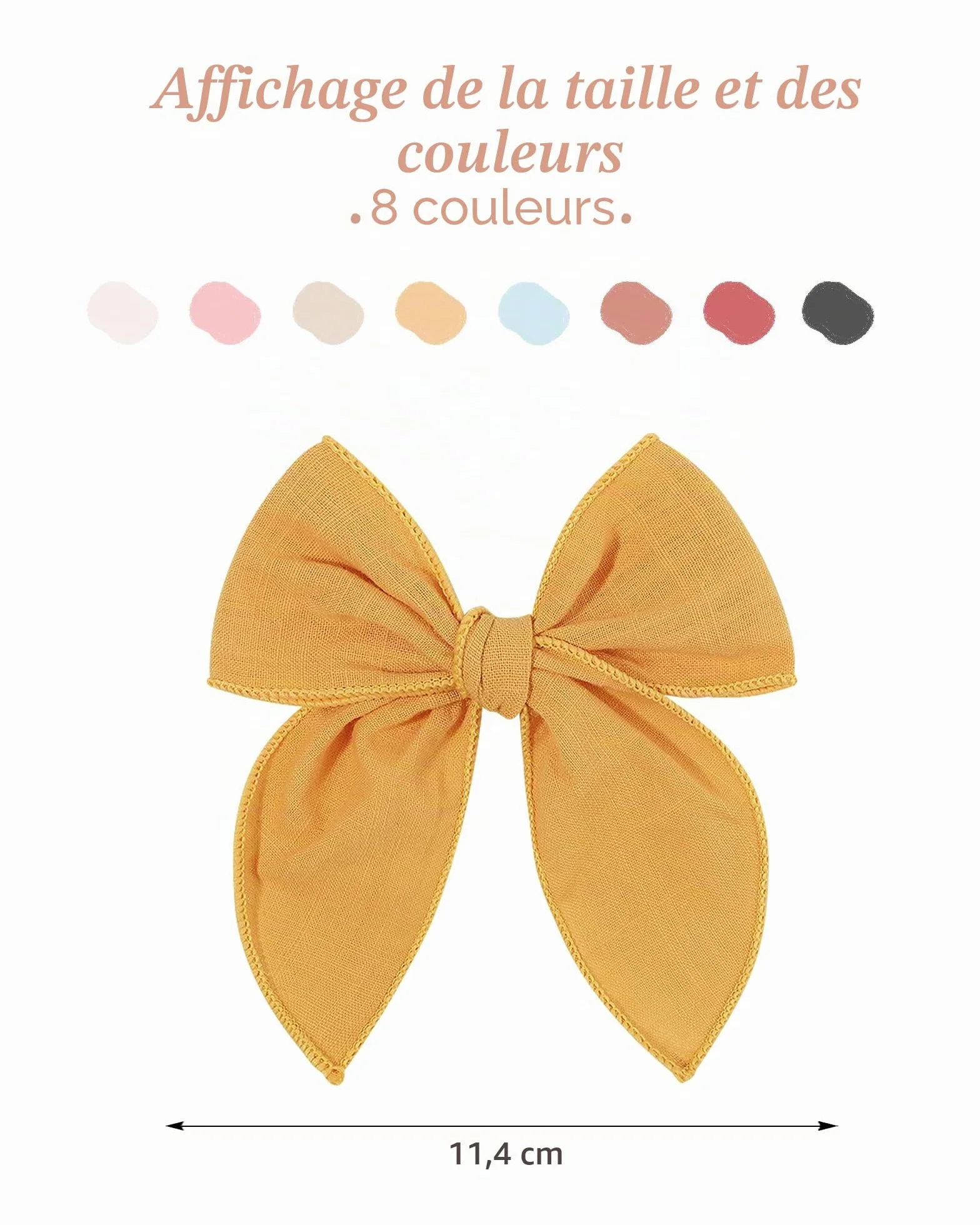 Barrettes à cheveux doublées pour bébé fille lot de 8
