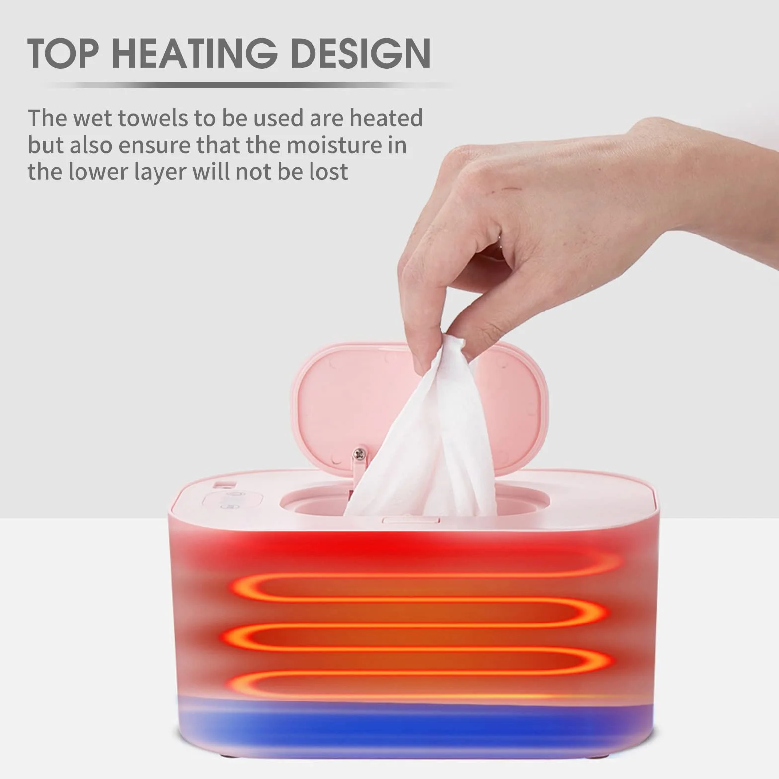 Chauffe-lingettes humides USB bébé 10W 3 modes température constante grande capacité portable