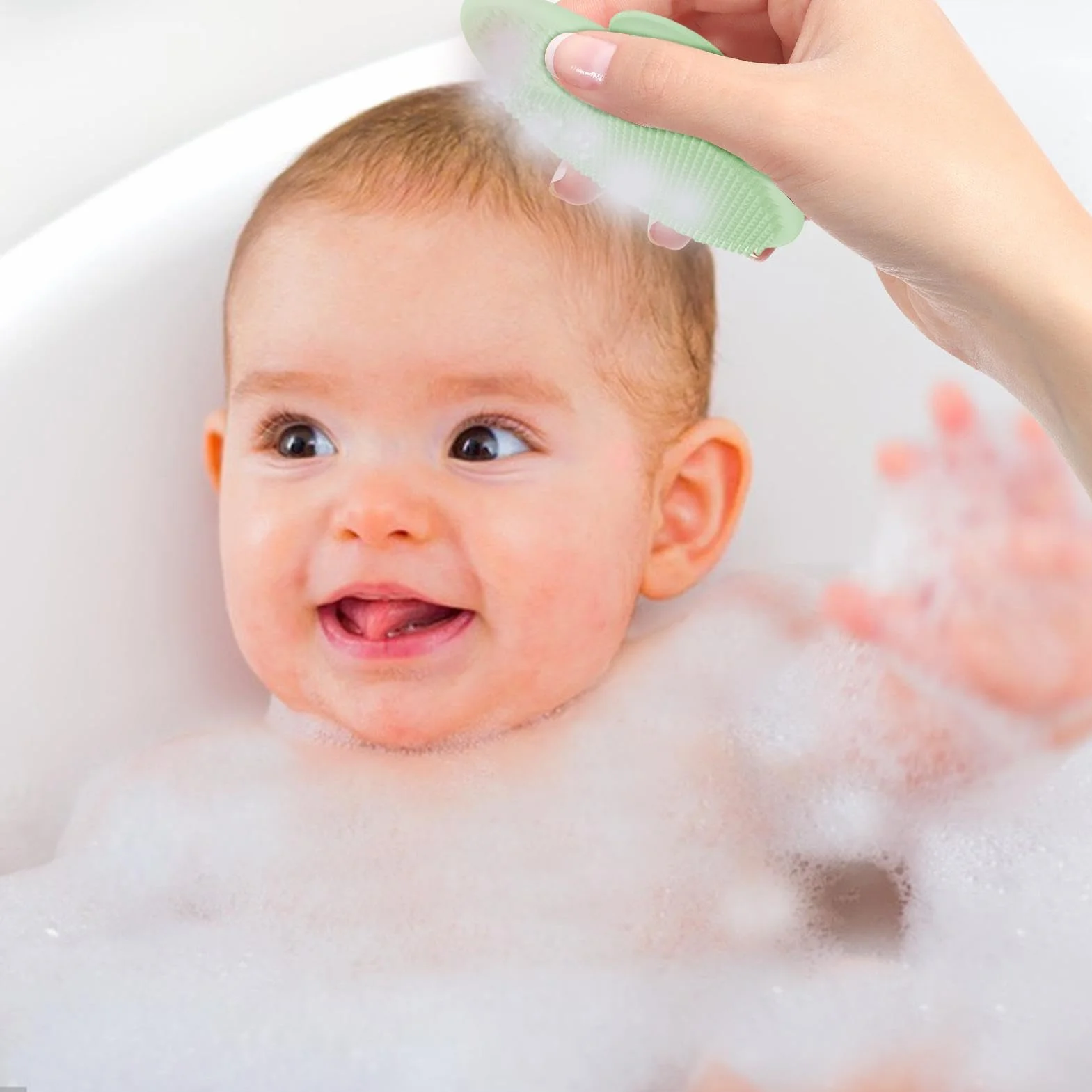Brosse pour cuir chevelu de bébé en silicone - Épurateur de bain pour bébé