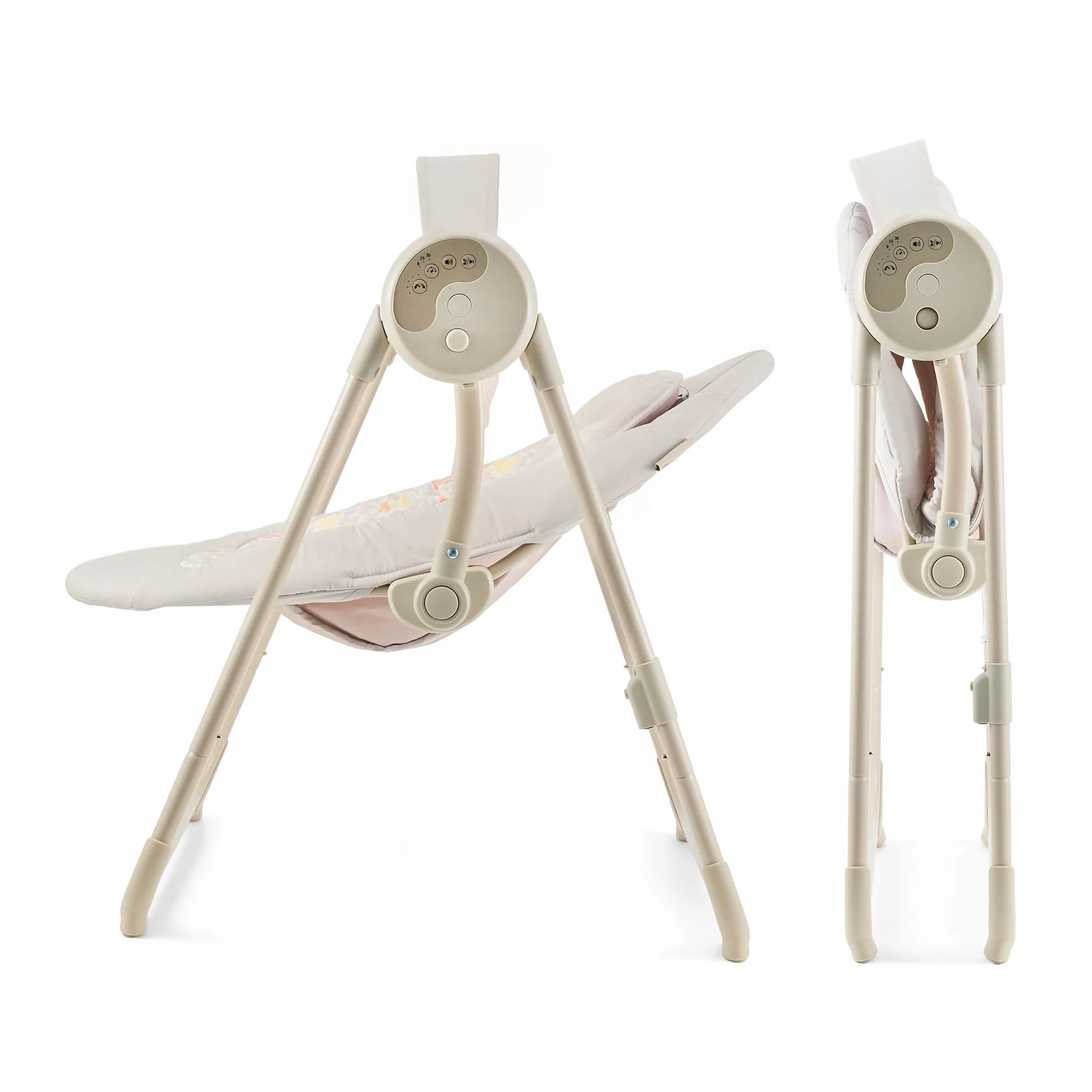 Kinderkraft SWINGEE Transat bébé balancelle dossier réglable 8 mélodies apaisantes berceau pliable Beige