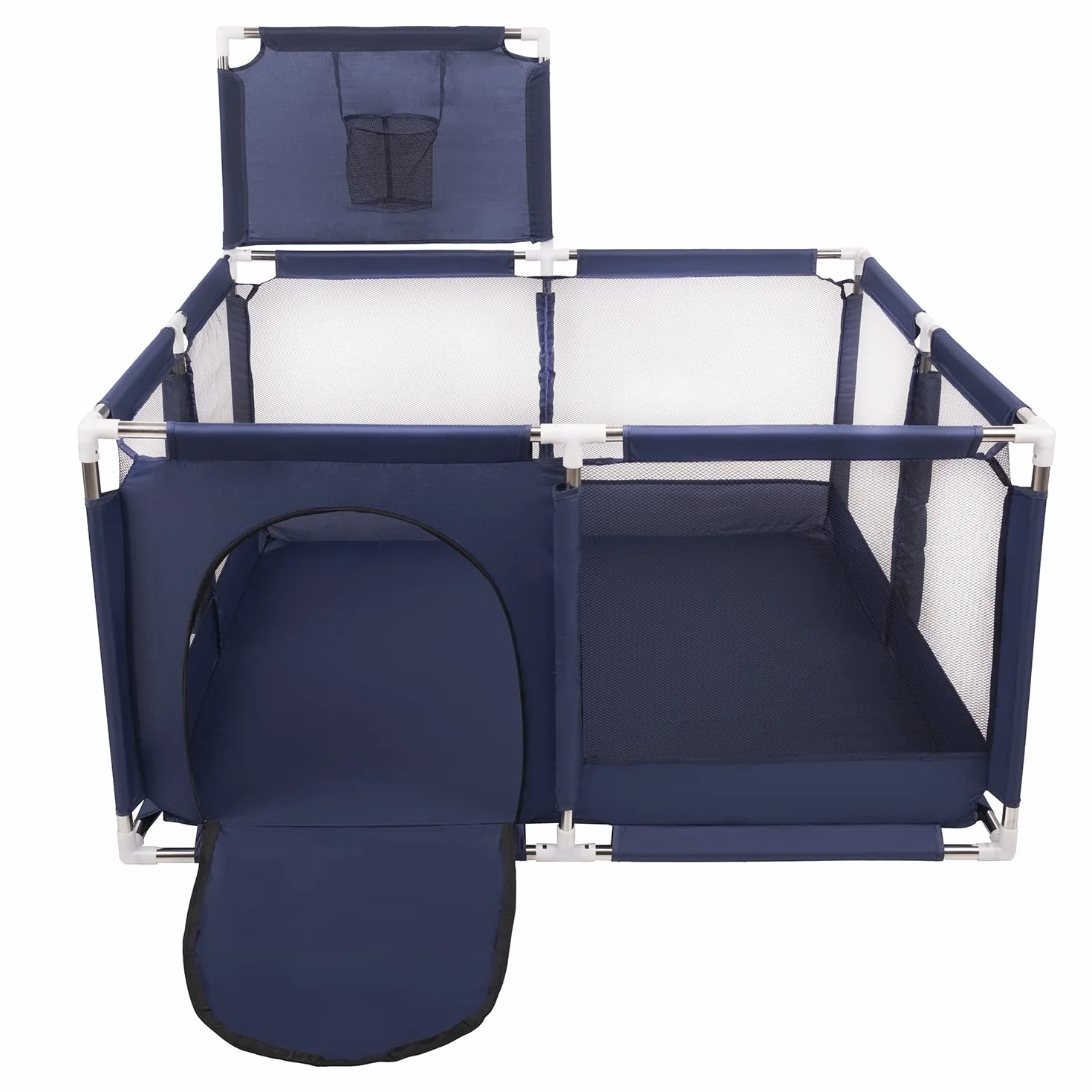 Selonis Parc Bébé Pliable avec 100 Balles Plastiques Aire de Jeu Basket, Bleu