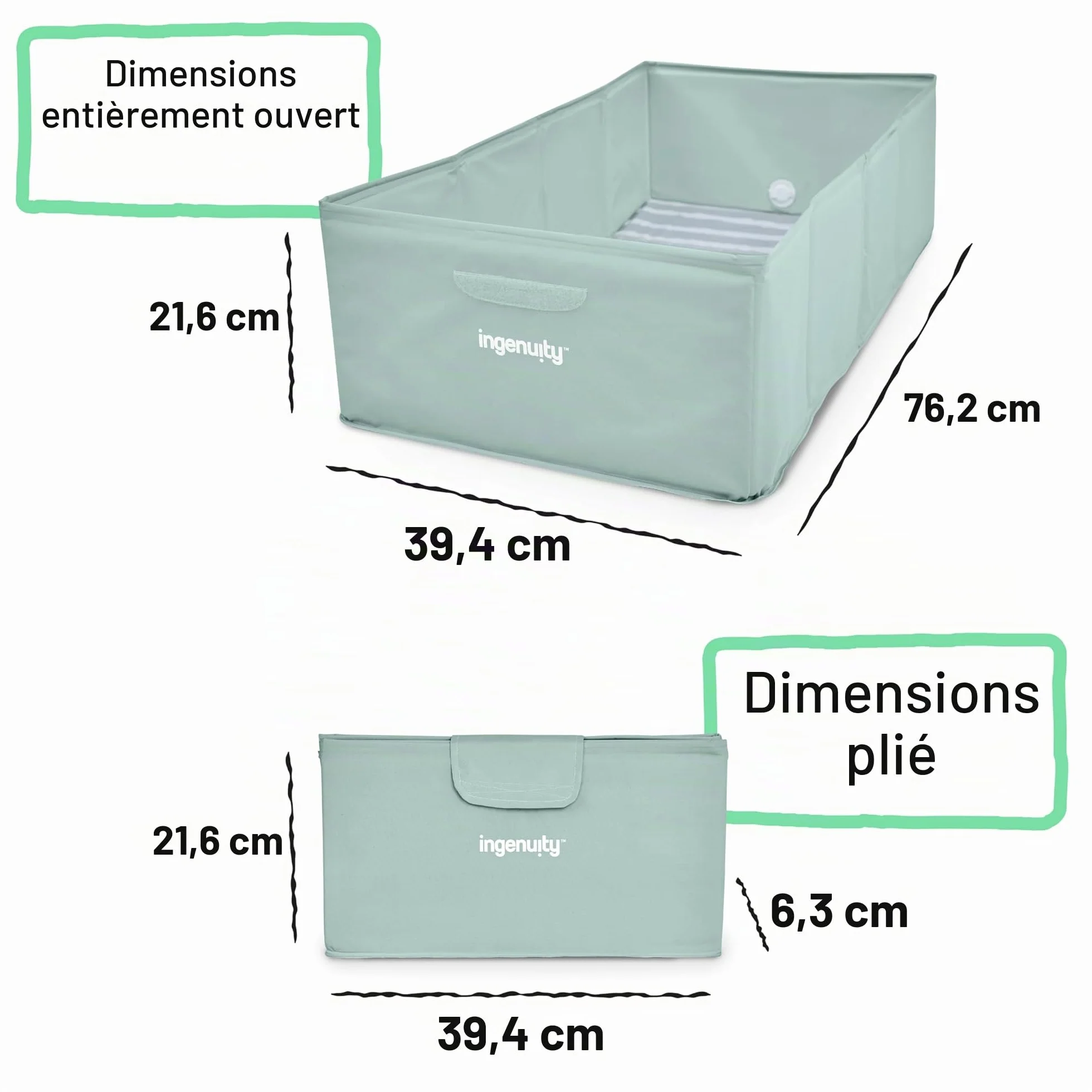 Ingenuity Baignoire Tuckaway Toddler Tub Pliable pour Douche, 12 Mois à 5 Ans
