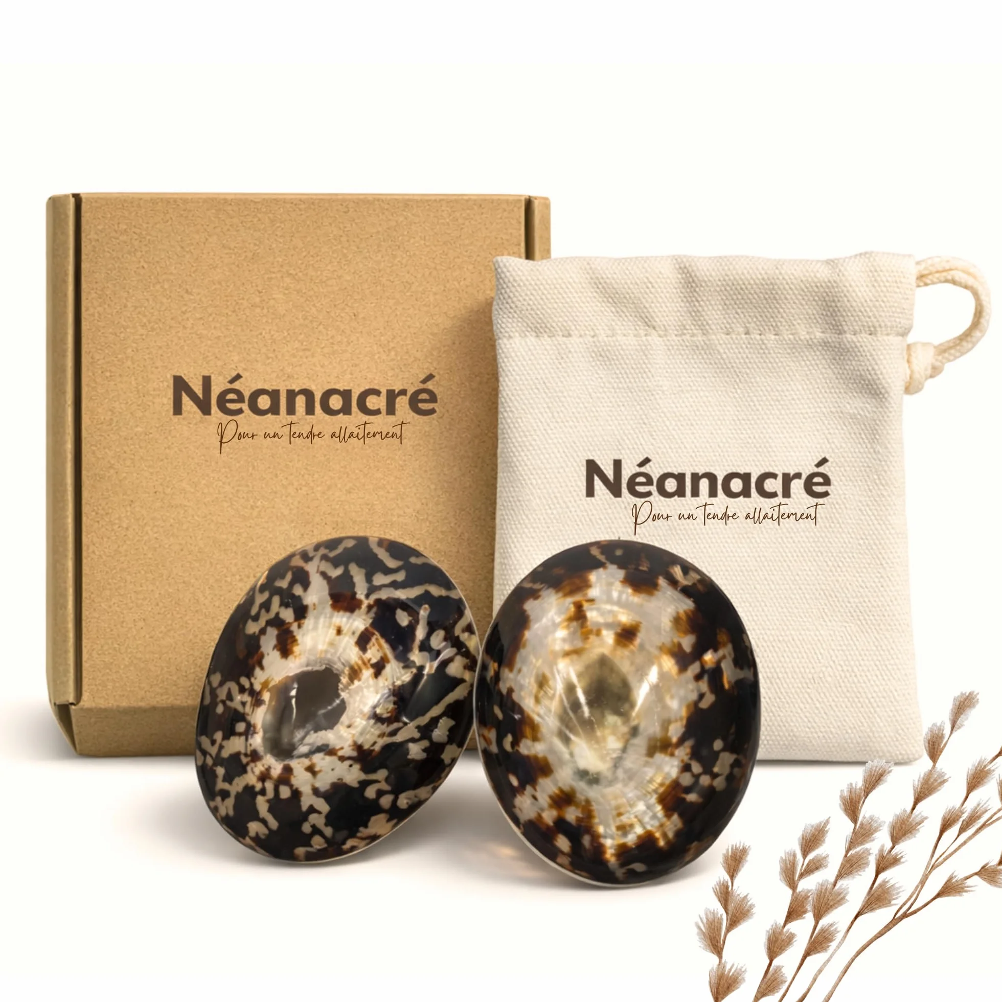 Coquillages d'Allaitement en Nacre Naturelle Néanacré – Protège Mamelons – Soulage Crevasses – Réutilisables Tailles S/M/L