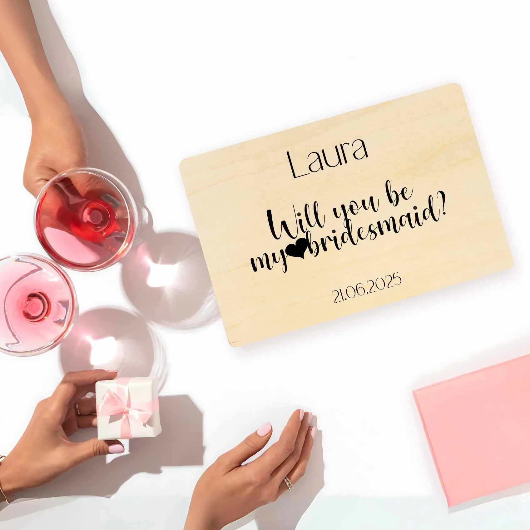 Boîte à Souvenirs Personnalisée pour EVJF Cadeau de Mariage Fiançailles Future Mariée Coffret Cadeaux en Bois