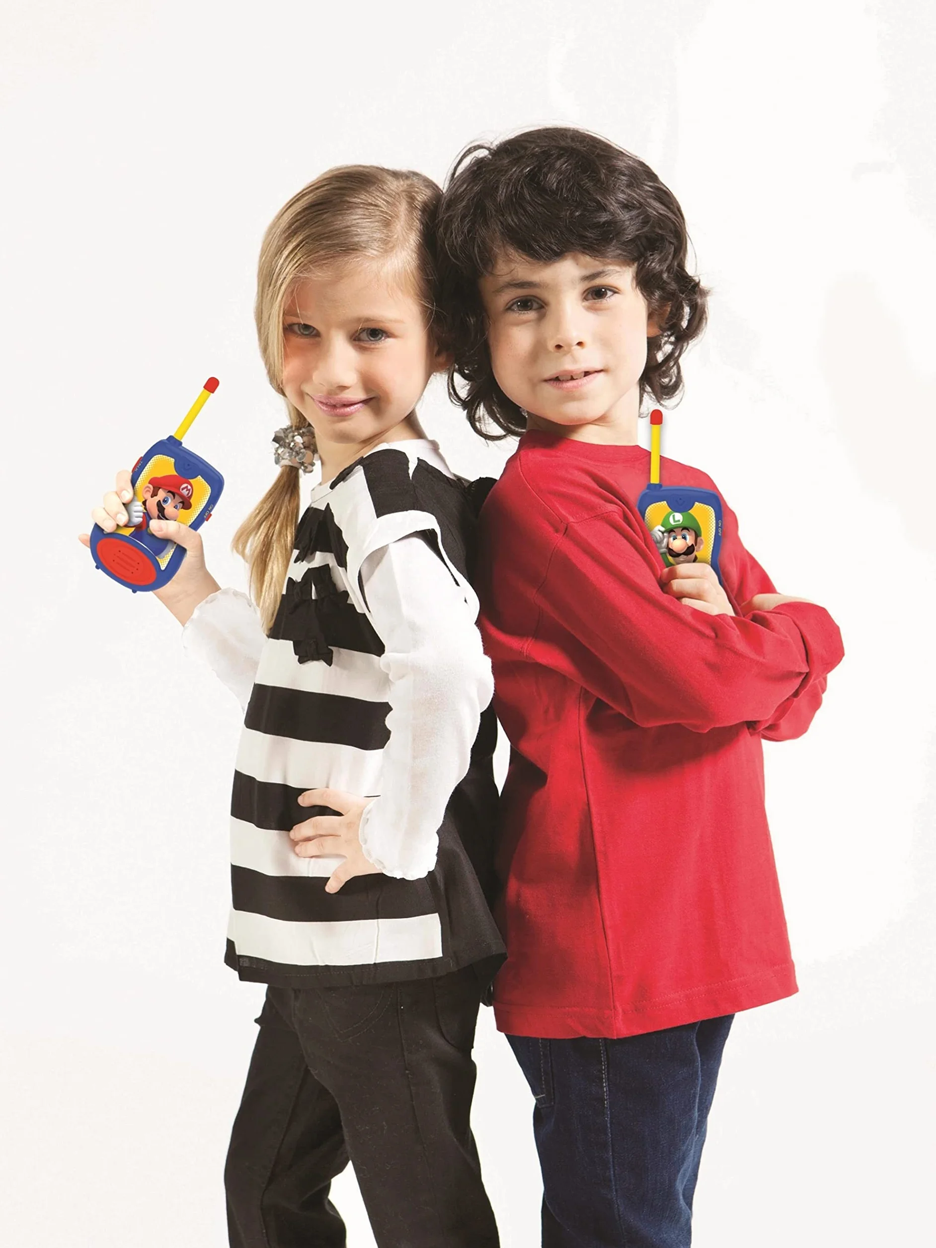 Lexibook Super Mario Talkies-Walkies 200m Jeu Communication Enfant 2 canaux Bleu Rouge TW12NI