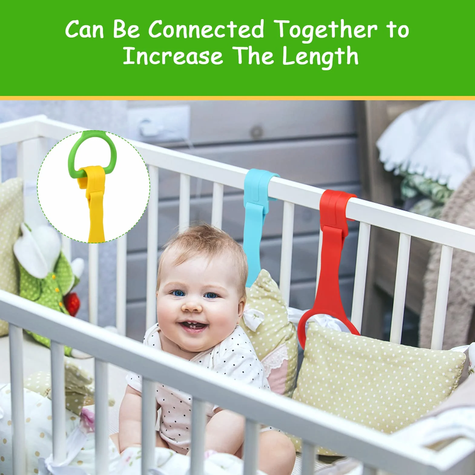 JoyPlus Anneau de Lit Bébé 4 Pièces Parc Bebe Aide Se Lever Entraînement Équilibre