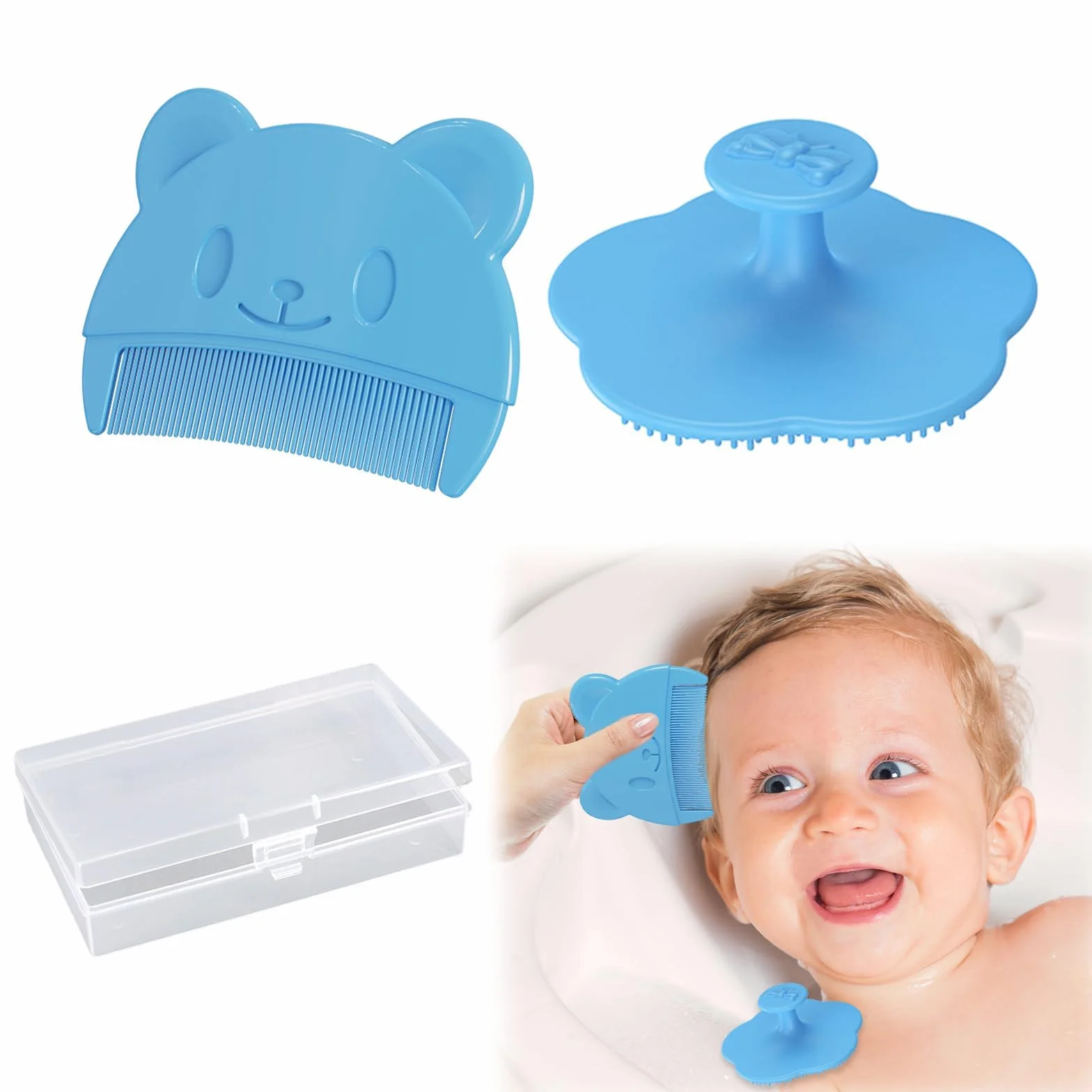 Brosse Cheveux Bebe Peigne Croute de Lait pour Nouveau-Nés et Nourrissons