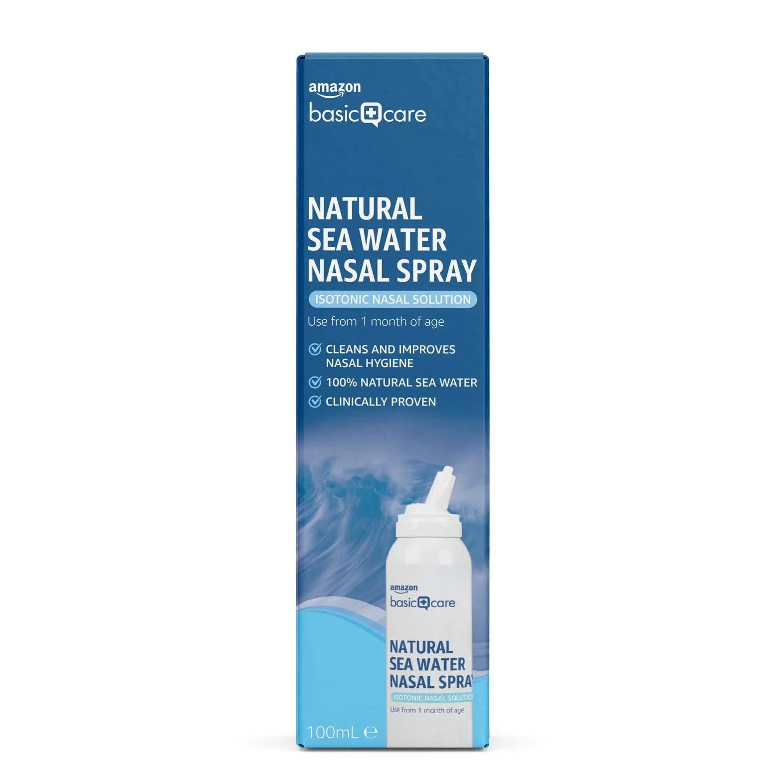 Amazon Basic Care Spray Nasal à l'Eau de Mer Naturelle 100 ml