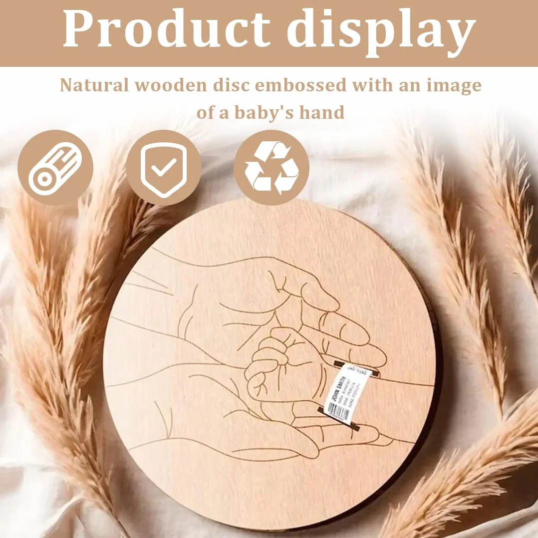 Bracelet de naissance en bois personnalisé gravé souvenir