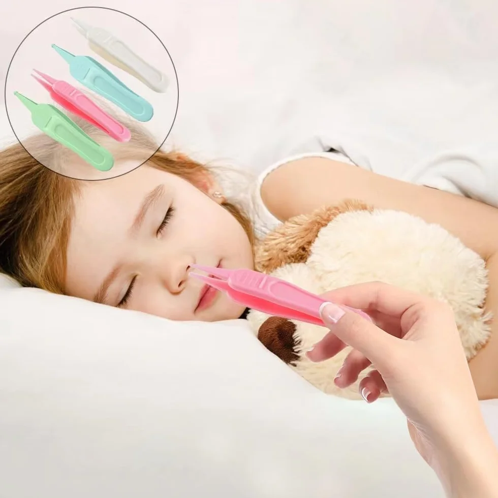 Pinces à Épiler 4 Pcs Plastique Tête Ronde Nettoyage Nasal