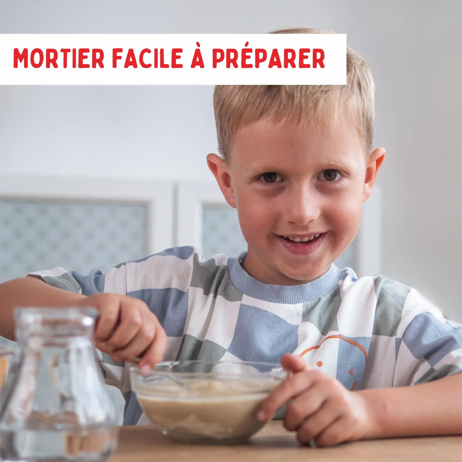 Teifoc 902 Mortier prêt à l'Emploi 1000 g – Mortier Soluble dans l'Eau pour Bricolage et Construction avec Mini-Briques
