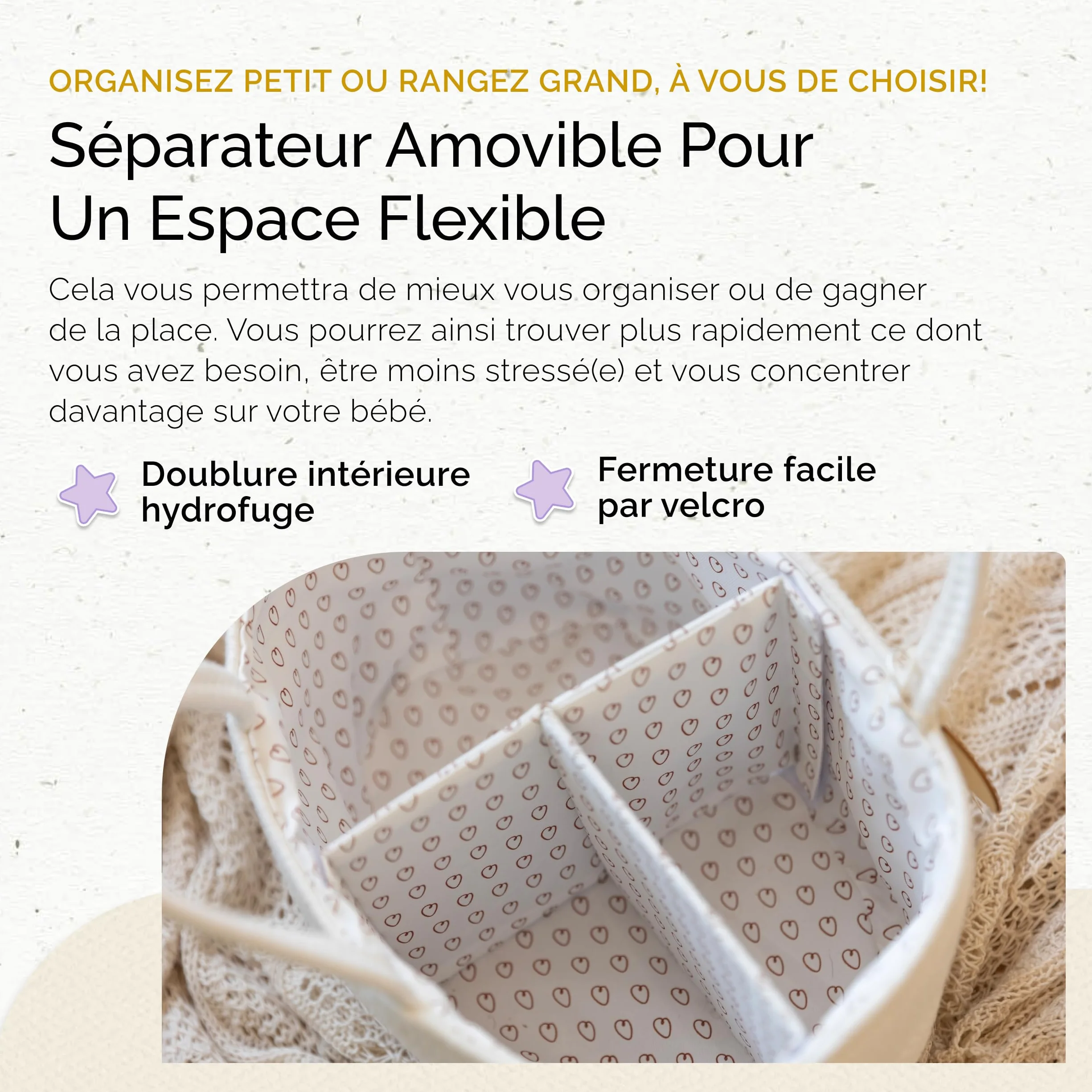 Yunioo Organisateur de panier à couches pour bébé│Sac à langer│Panier de rangement pour couches│Organisateur de jouets│Panier à langer