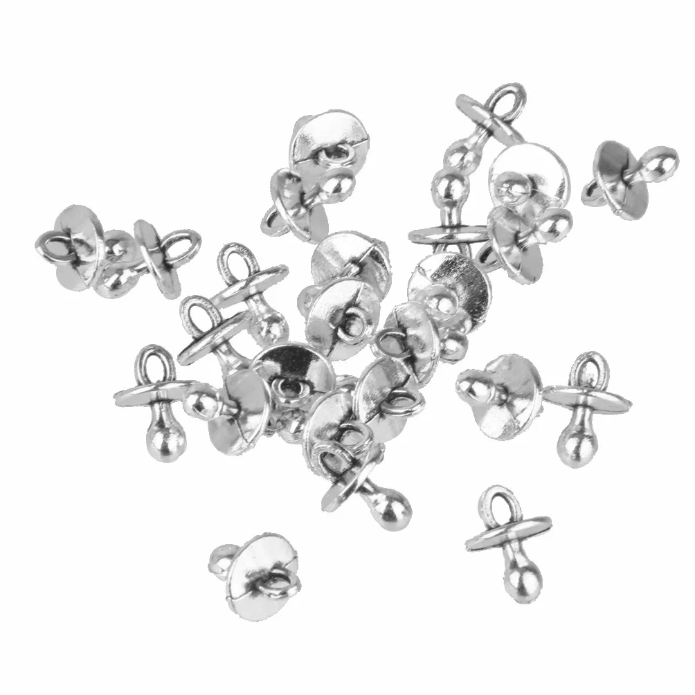 Breloques Sucette Bébé en Alliage Argent 25pces pour Bijoux Artisanat DIY