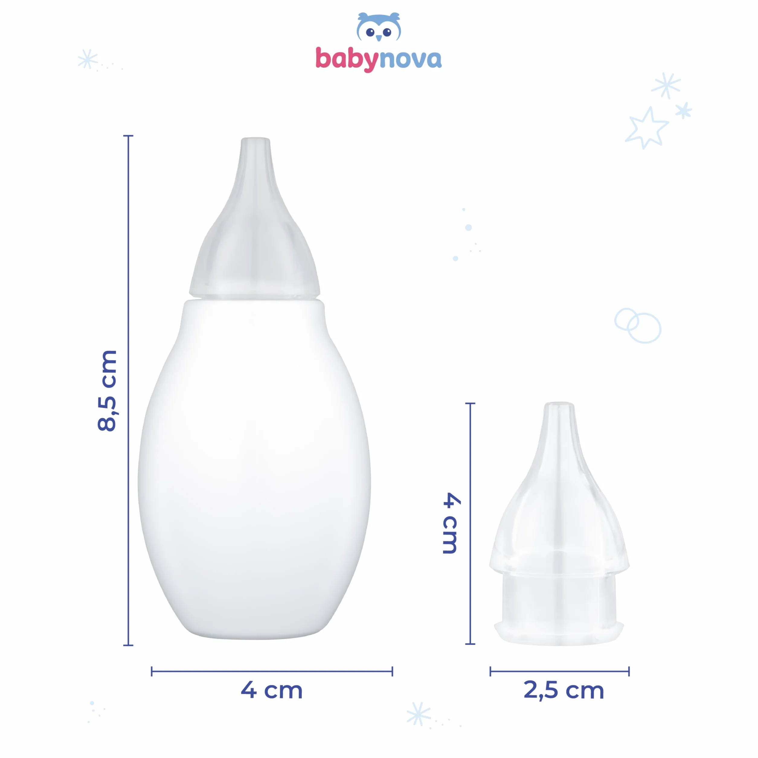Babynova Aspirateur Nasal pour Bébés et Tout-Petits – Retrait Doux du Mucus Nasal – Sans BPA