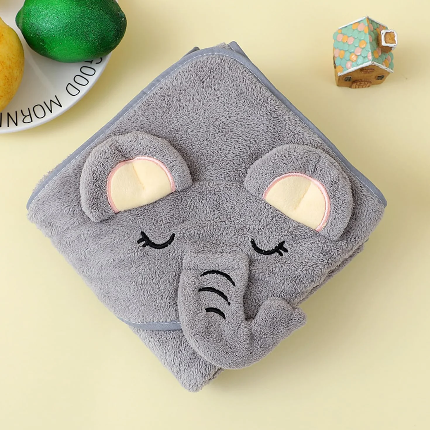 Cape De Bain Bébé 80x80cm Serviette Éponge Douce 0-5 Ans