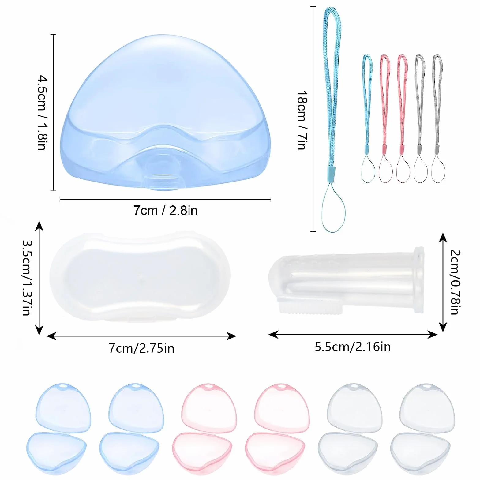 Boîte à Tétine Bébé 6 Pcs,Portable Boîte de Rangement Transparente Antipoussière,Sans BPA