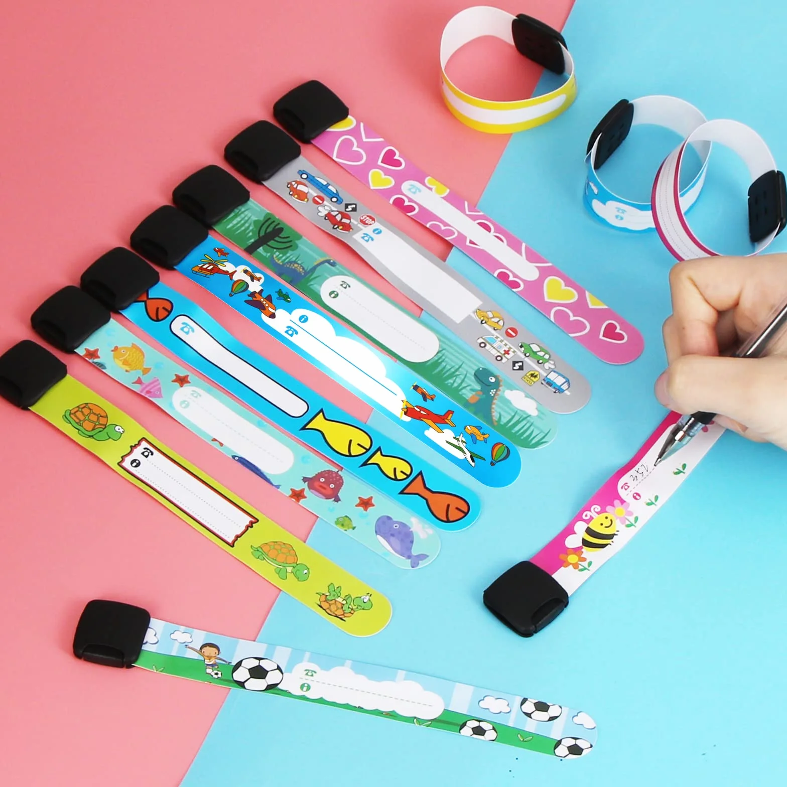 Bracelet Sécurité Enfant 12 Pack Identification Imperméable Réutilisable