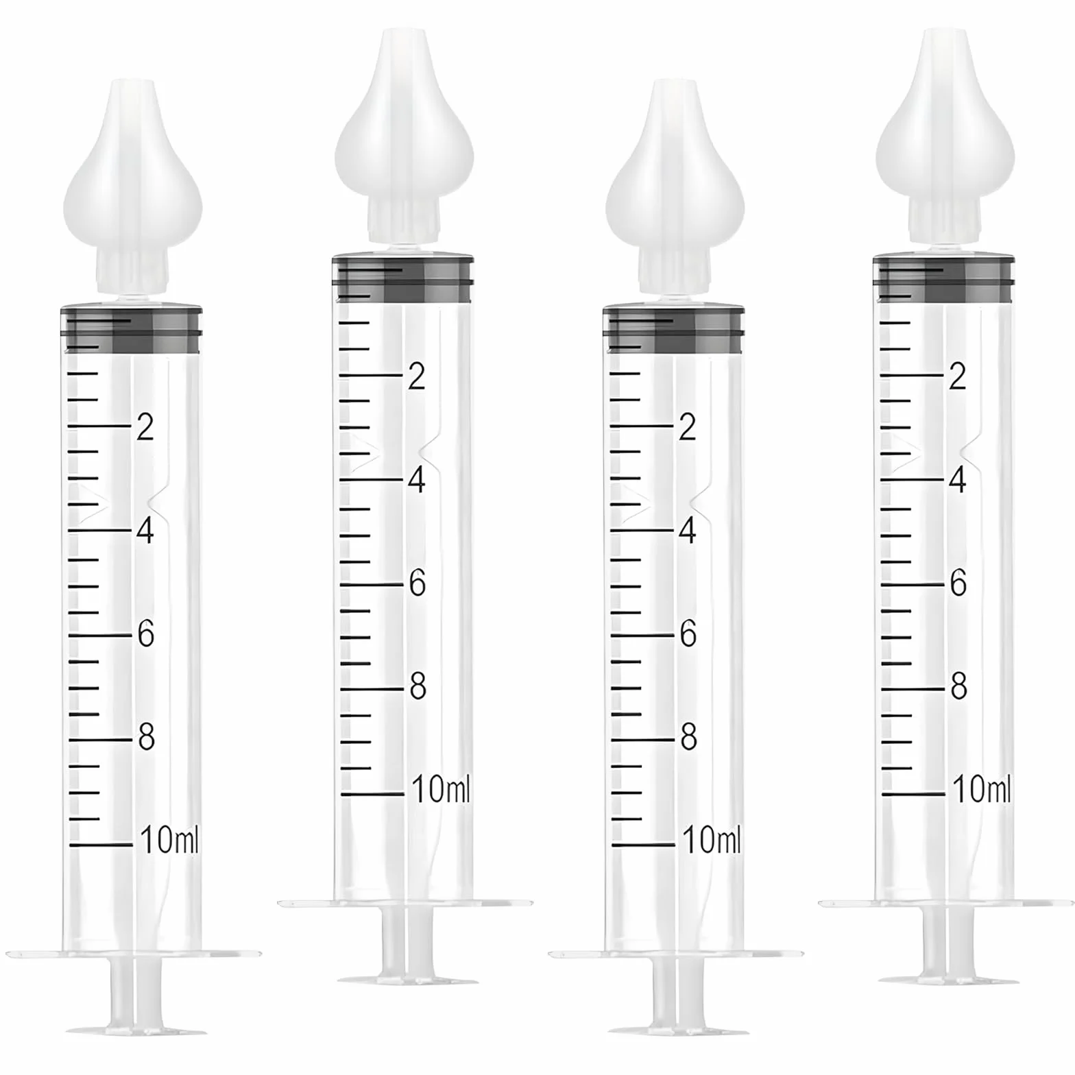 Diboniur Seringue Nasale Bébé 4 Pièces 10 ml avec Embout en Silicone Souple