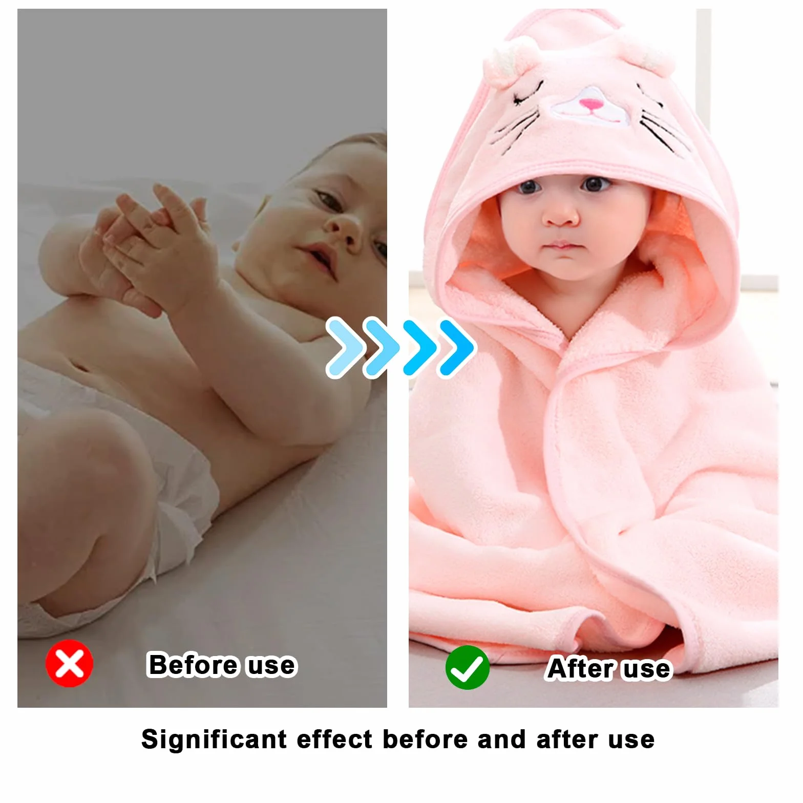 Serviette bébé capuche 80x80 cm lot de 3 douce absorbante poncho bain unisexe