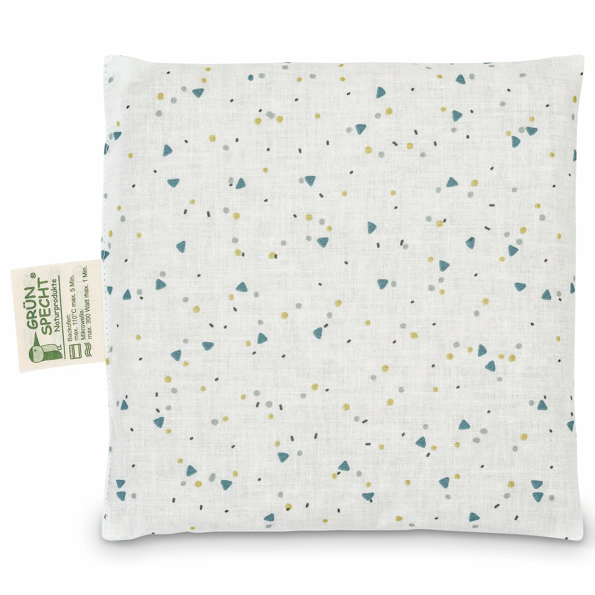 GRÜNSPECHT Coussin chauffant noyaux de cerises 19 x 19 cm Housse coton micro-ondes four vert