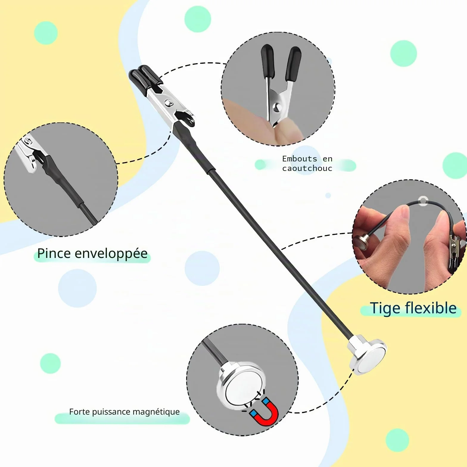 Troisième main professionnelle base magnétique 10 pinces crocodile flexible soudure modélisme