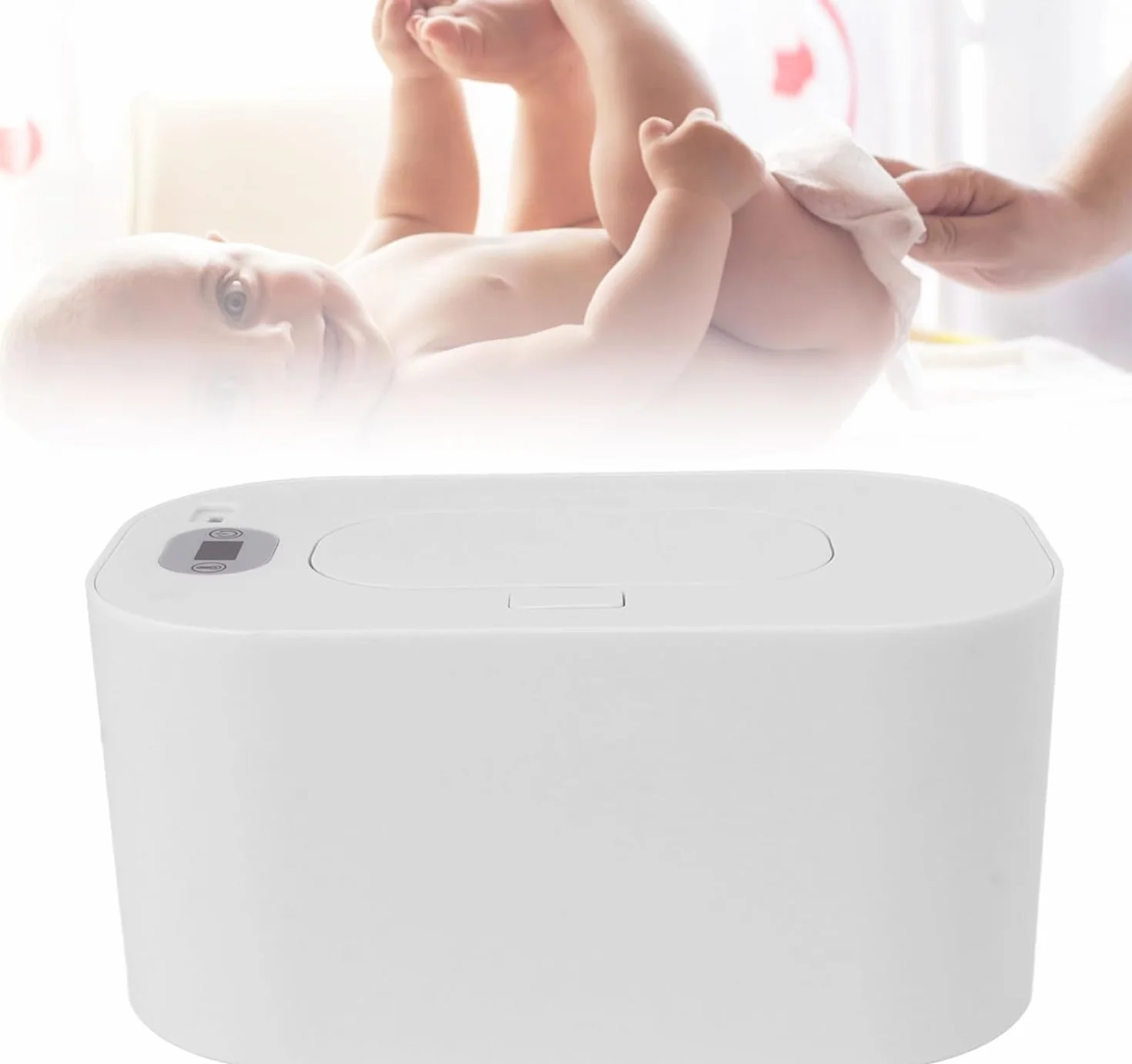 Chauffe-lingettes pour bébé, température constante, chauffage portable réglable (blanc)